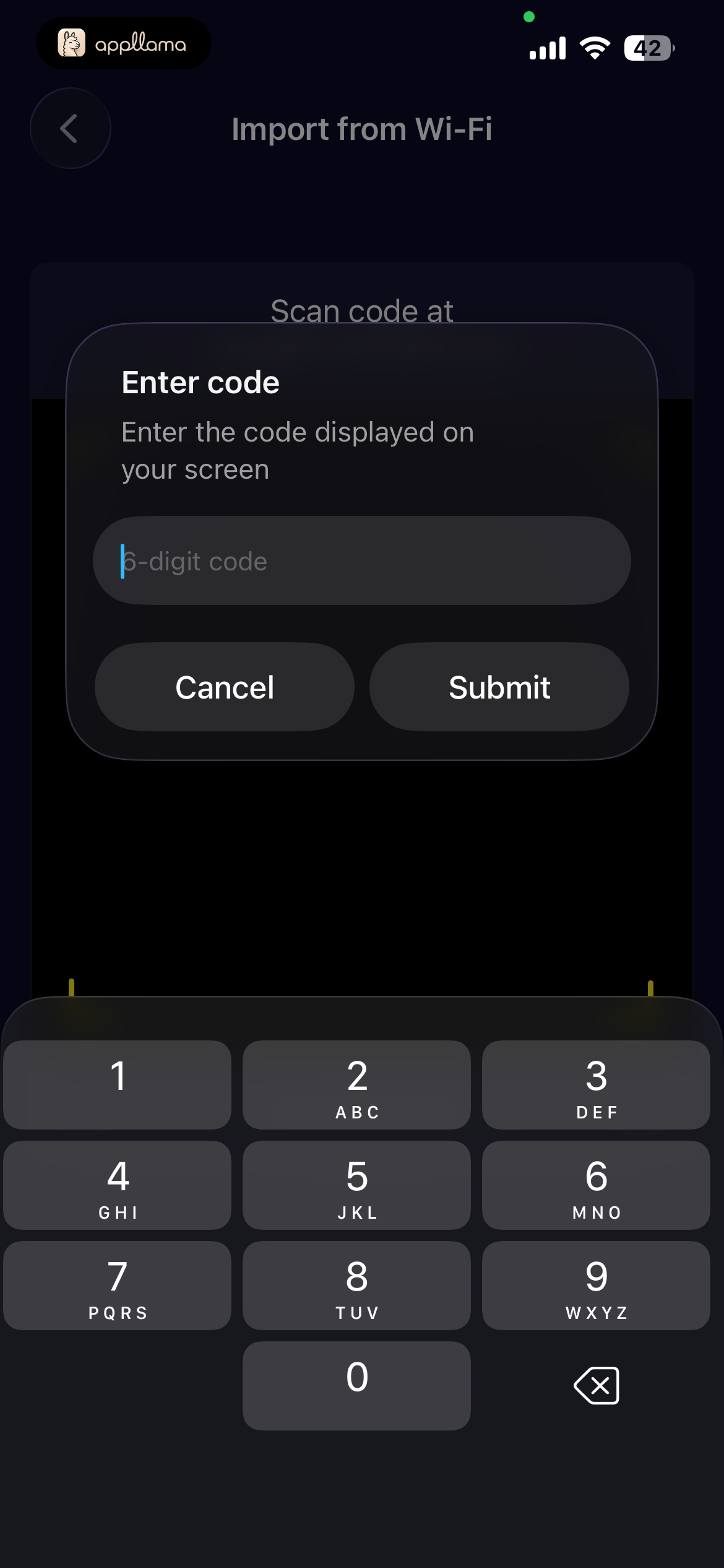 Wi-Fi Code Entry