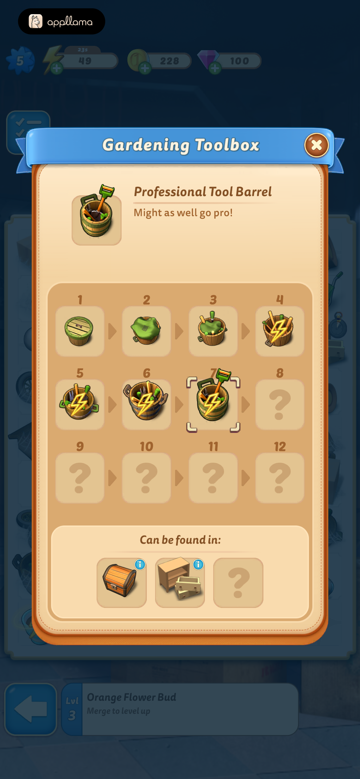 Gardening Toolbox Chain