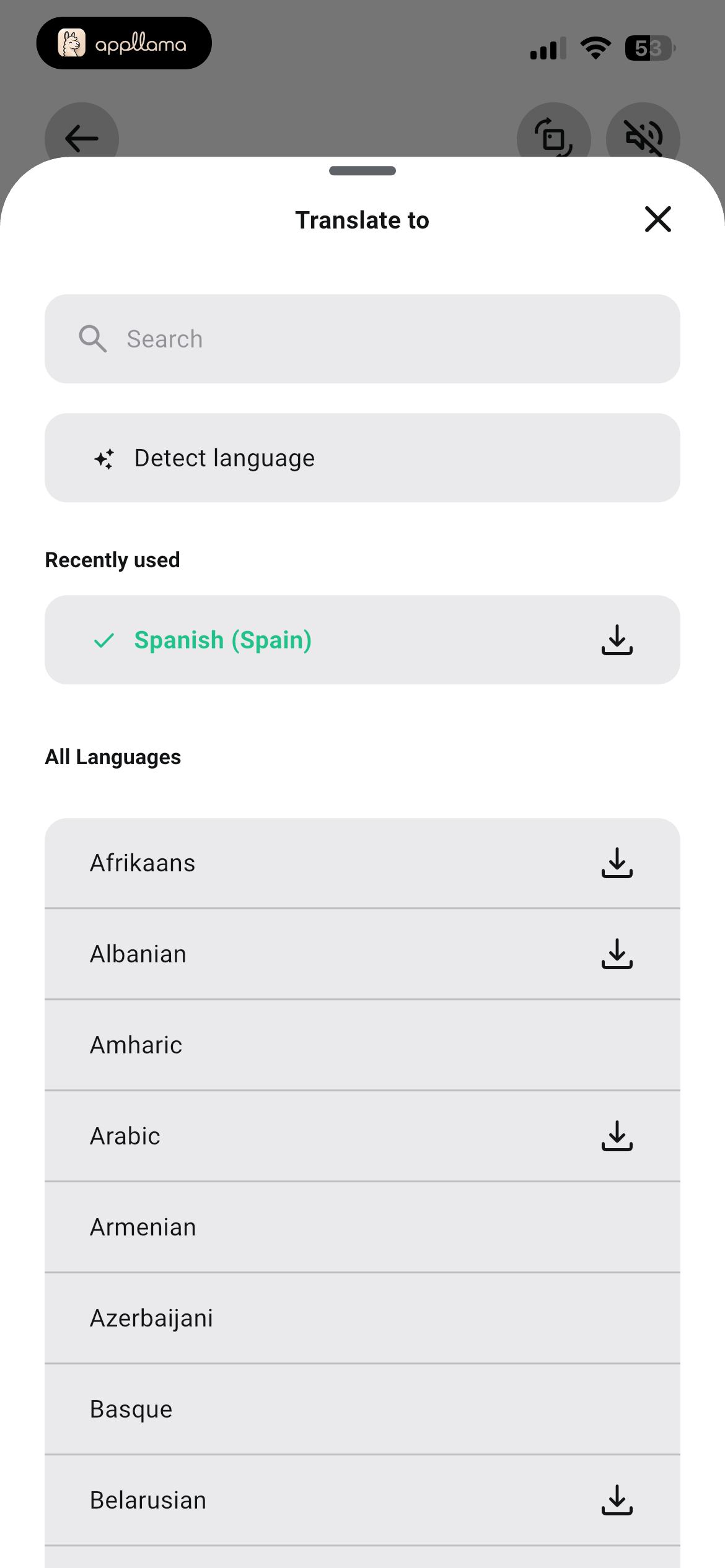 Target Language Picker