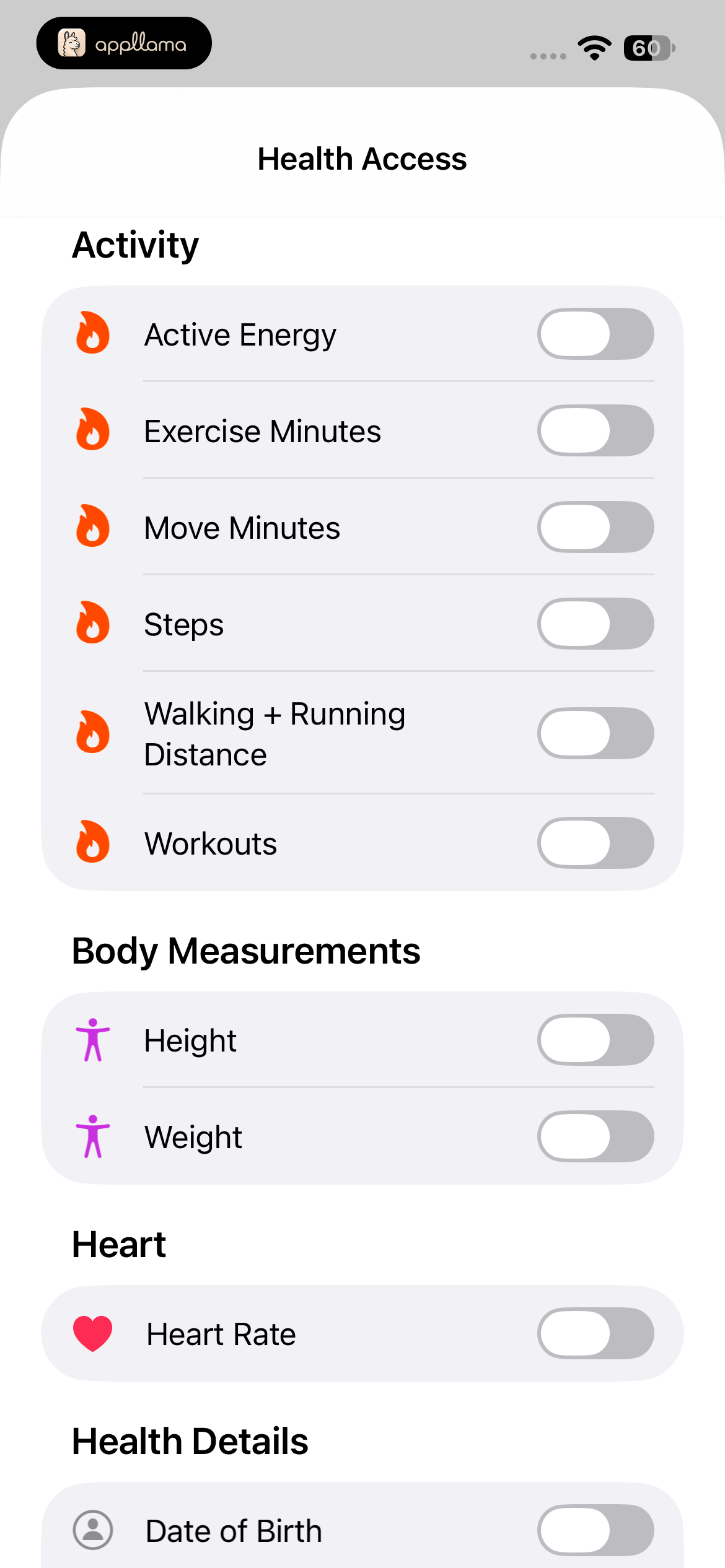 Health Permissions