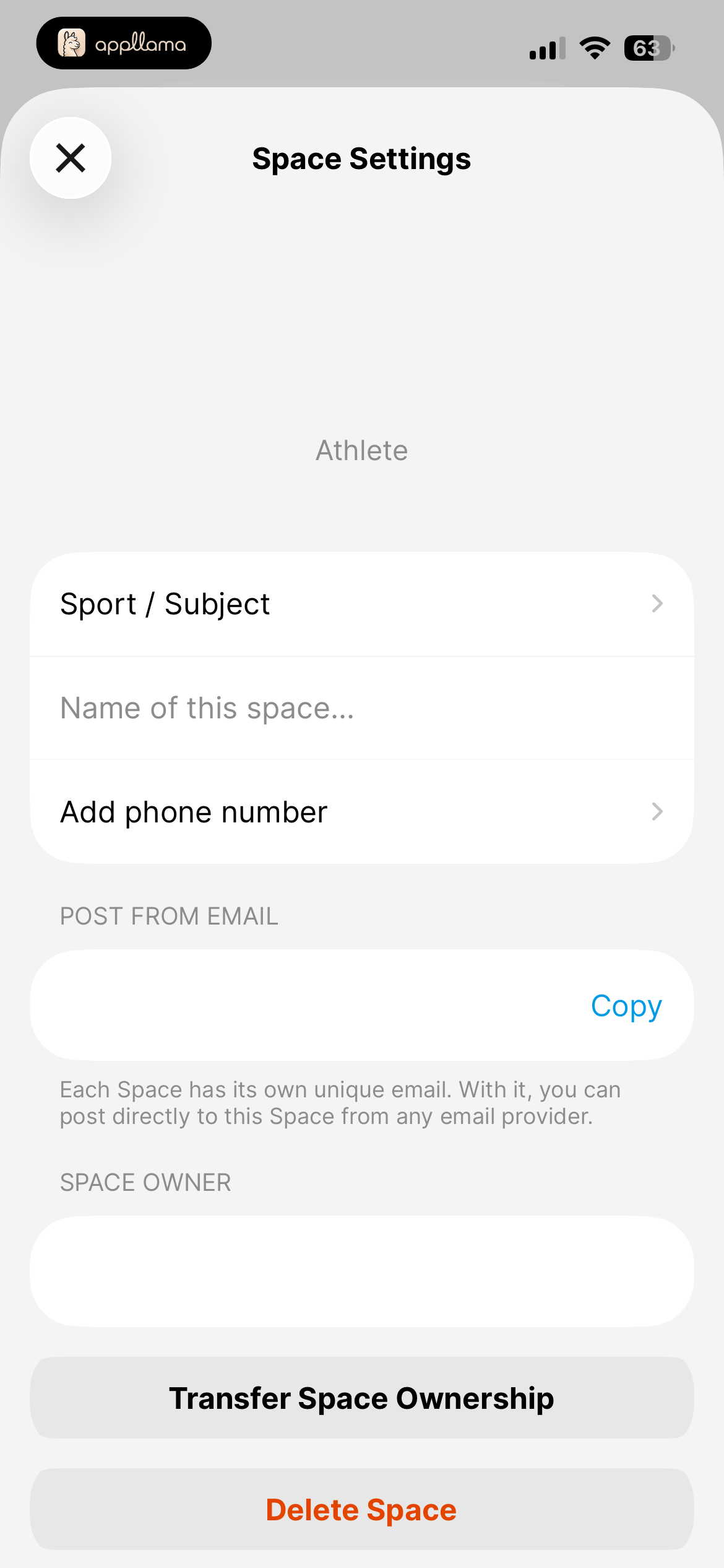 Space Settings