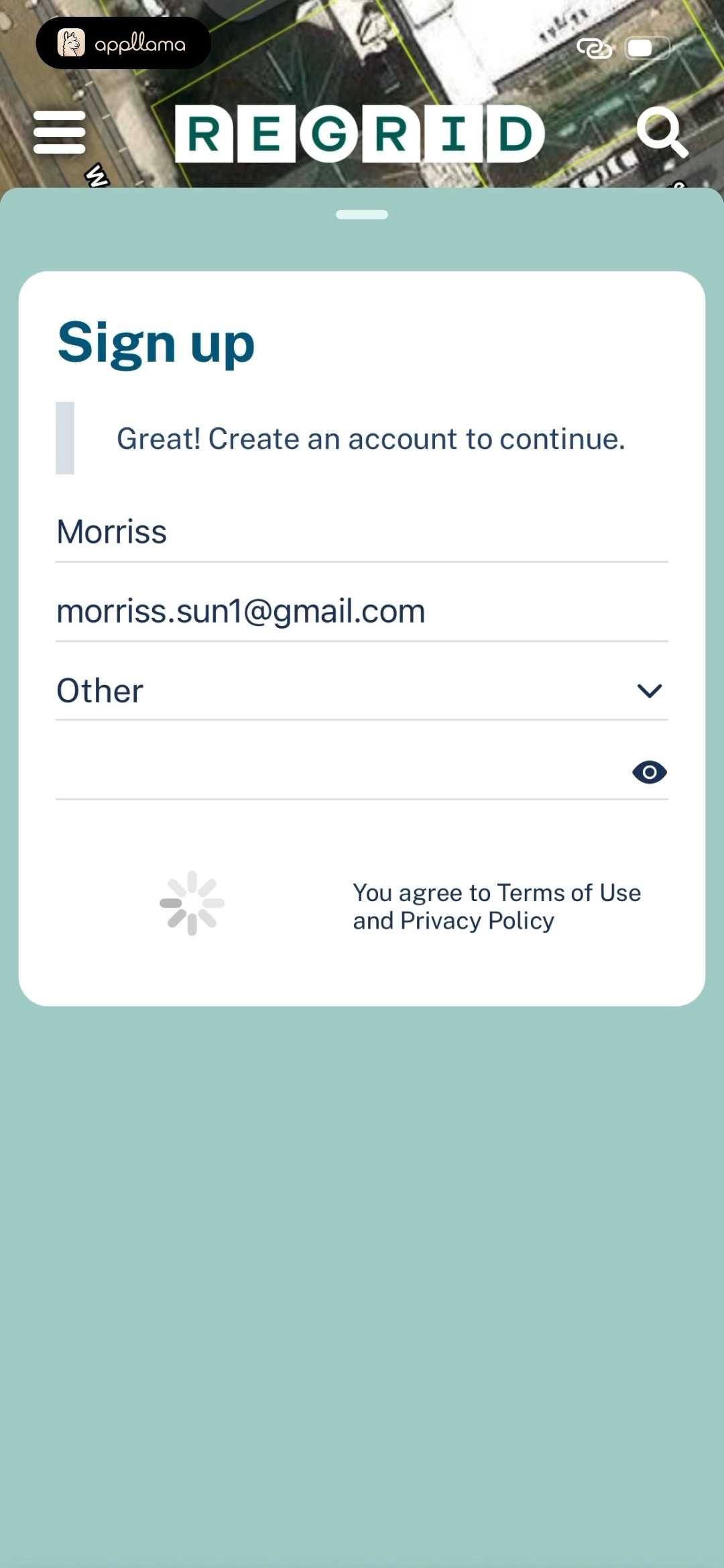 Sign Up Loading