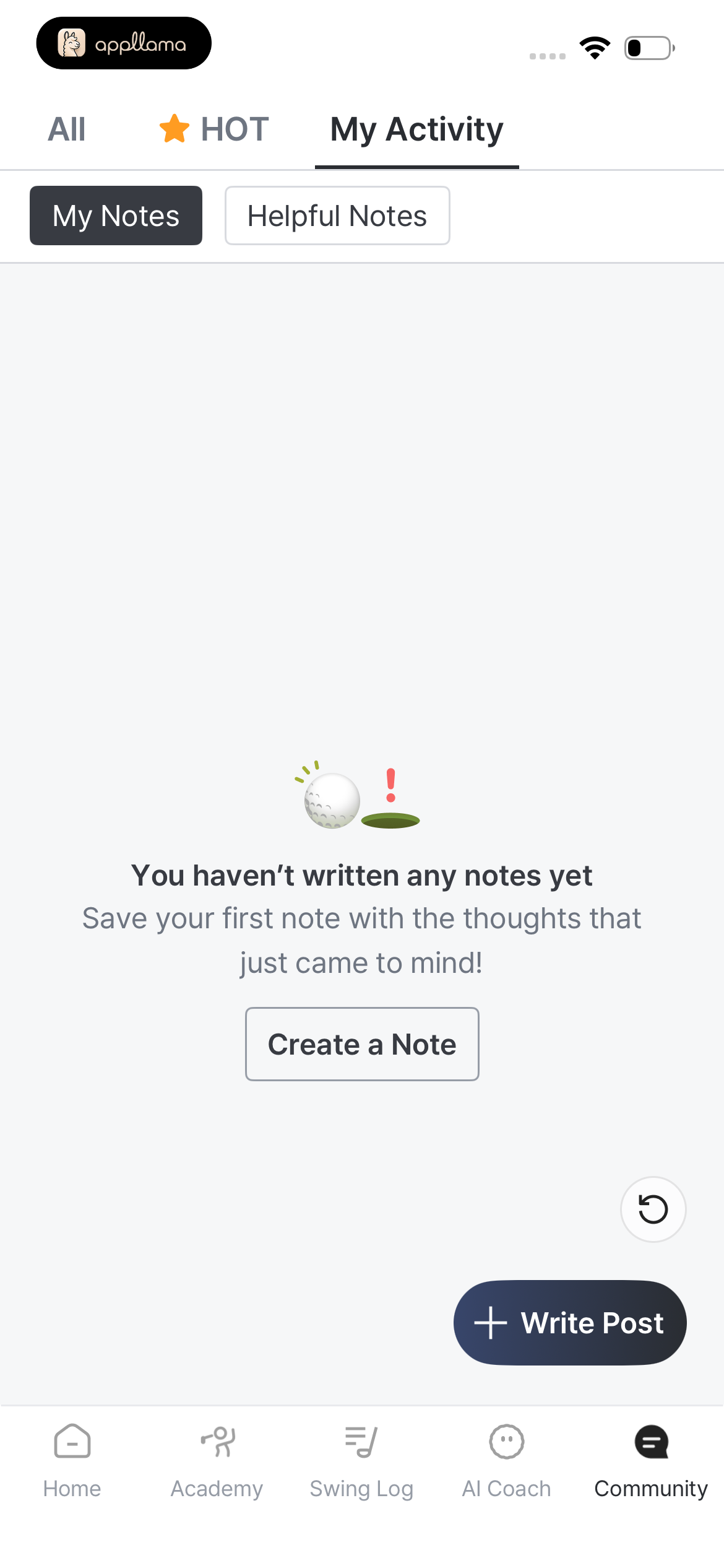 My Activity Empty