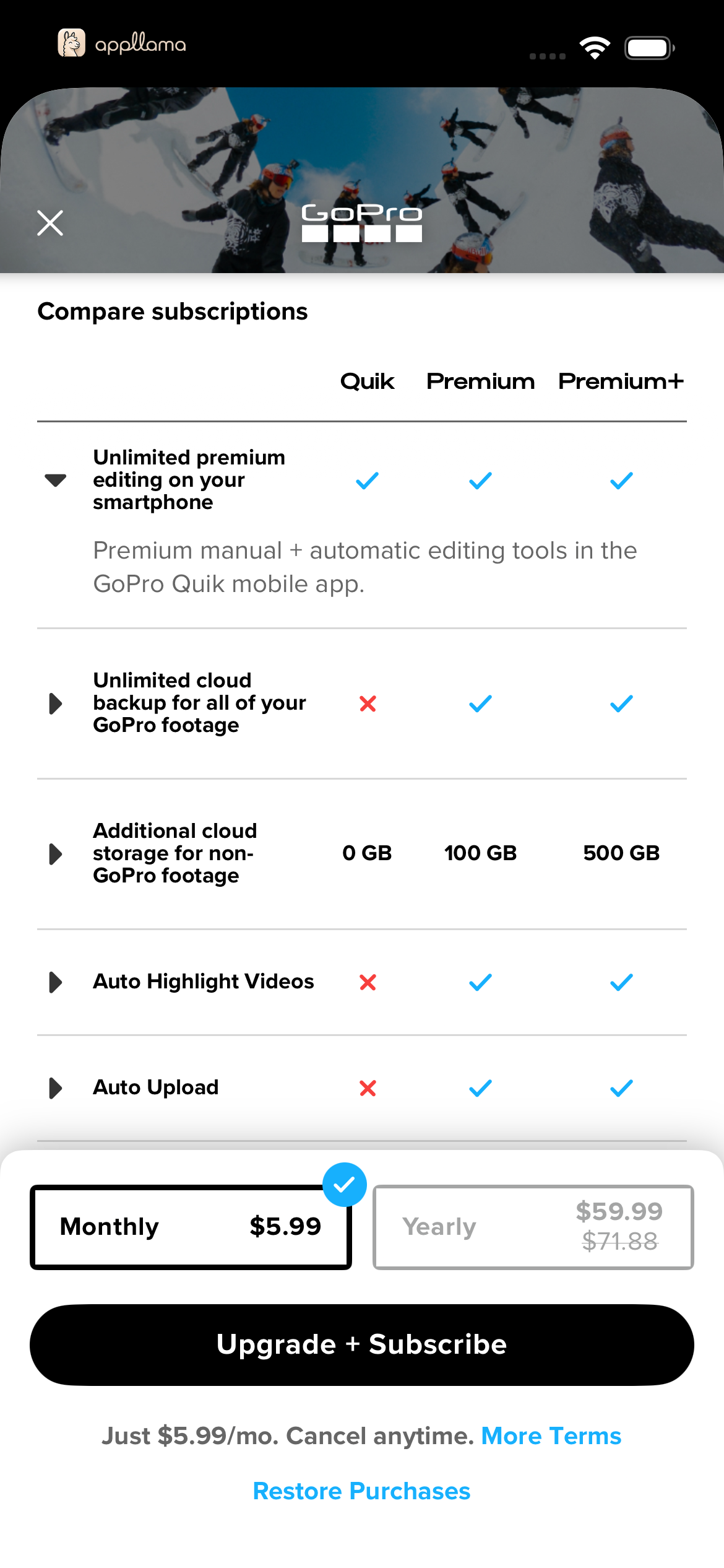 Subscription Plan Comparison