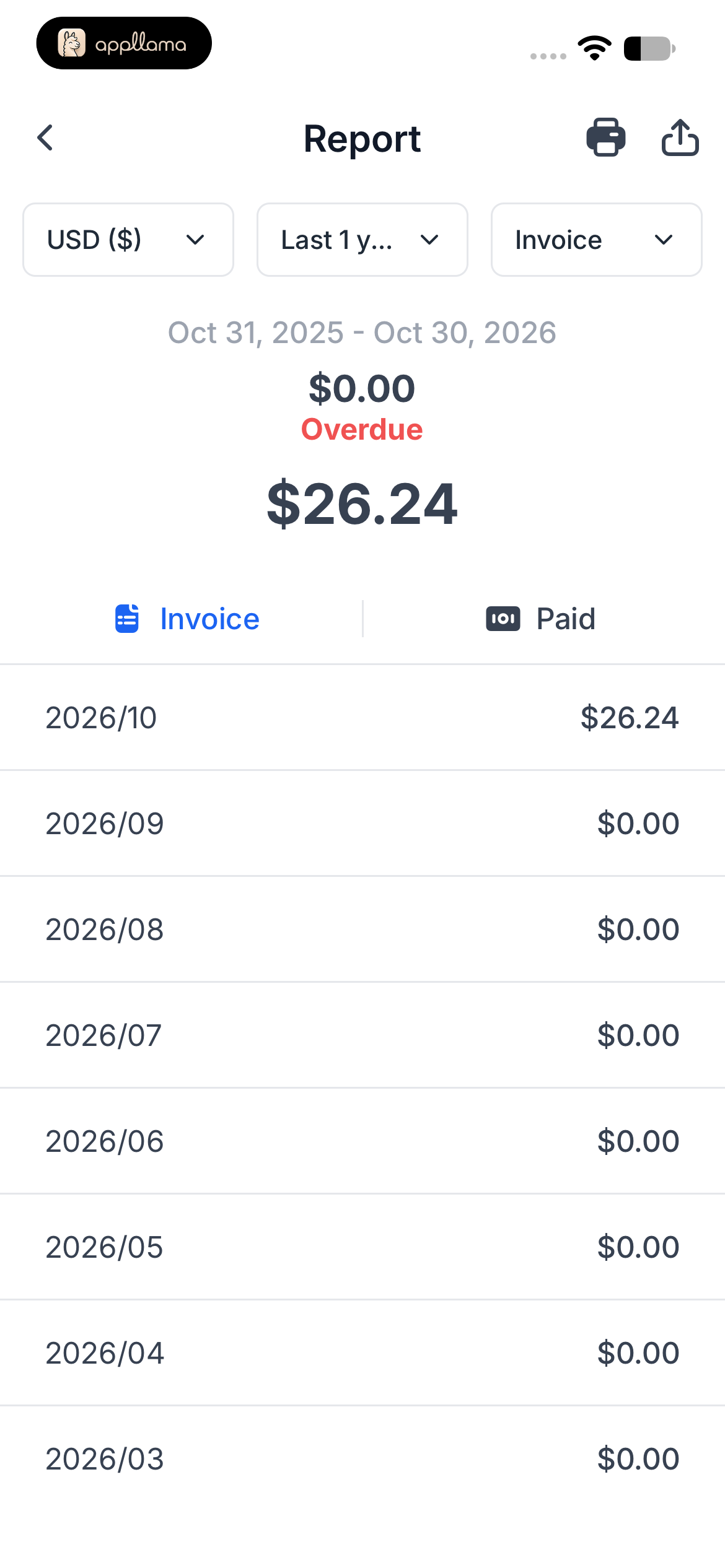 Invoice Report
