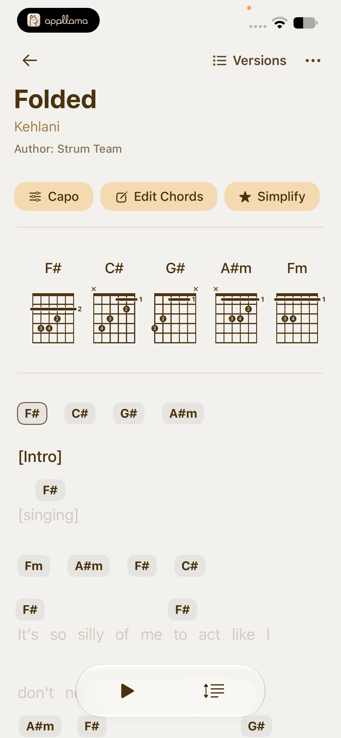 Song Chords Detail
