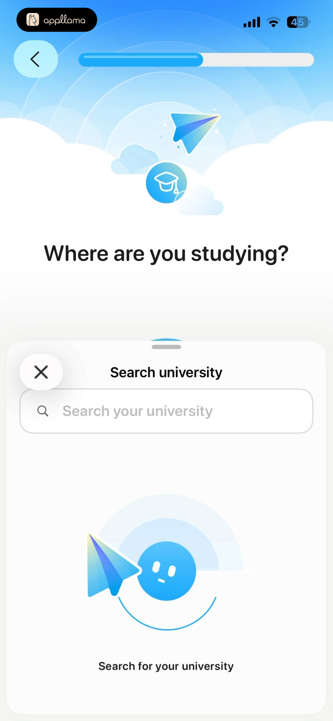 University Search Empty