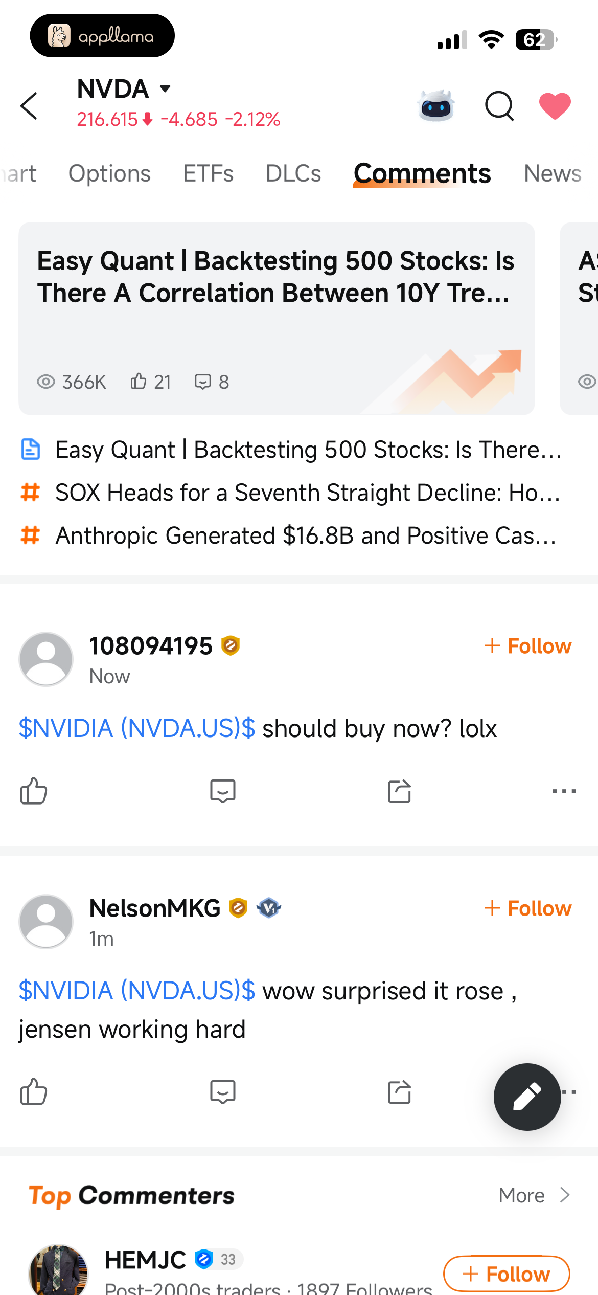 Stock Community Comments