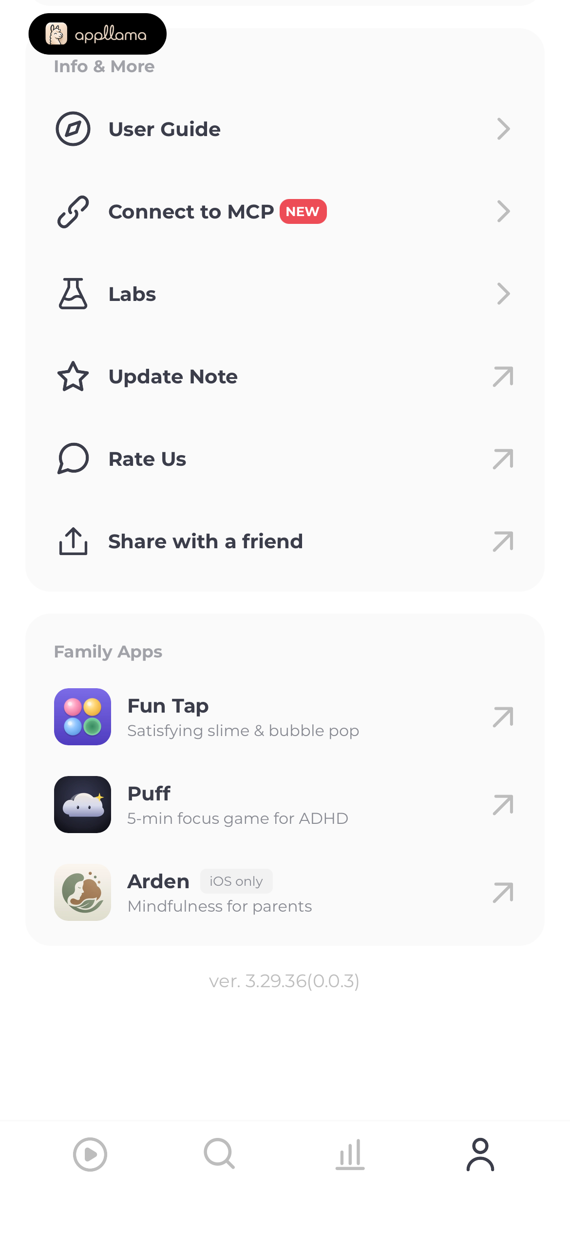 Settings Menu