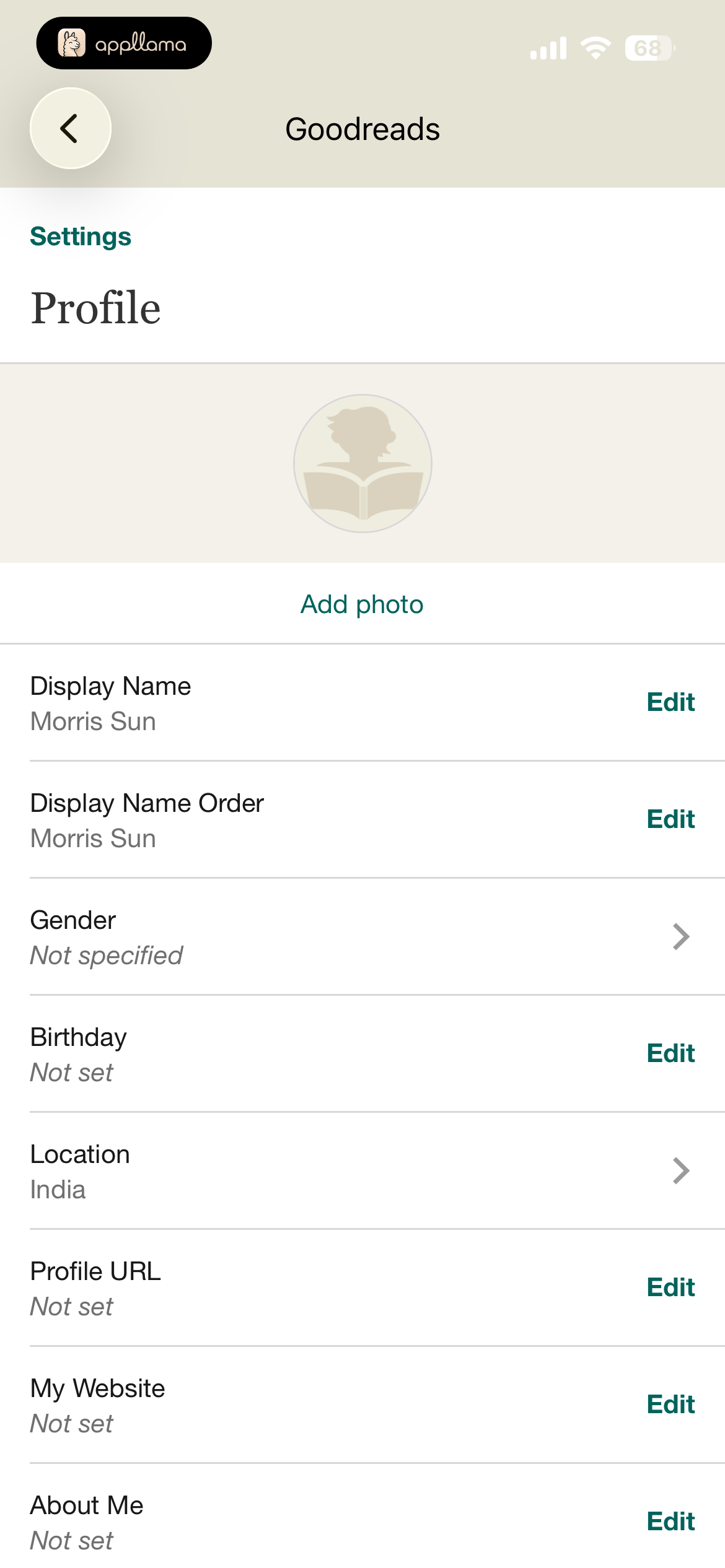 Profile Settings