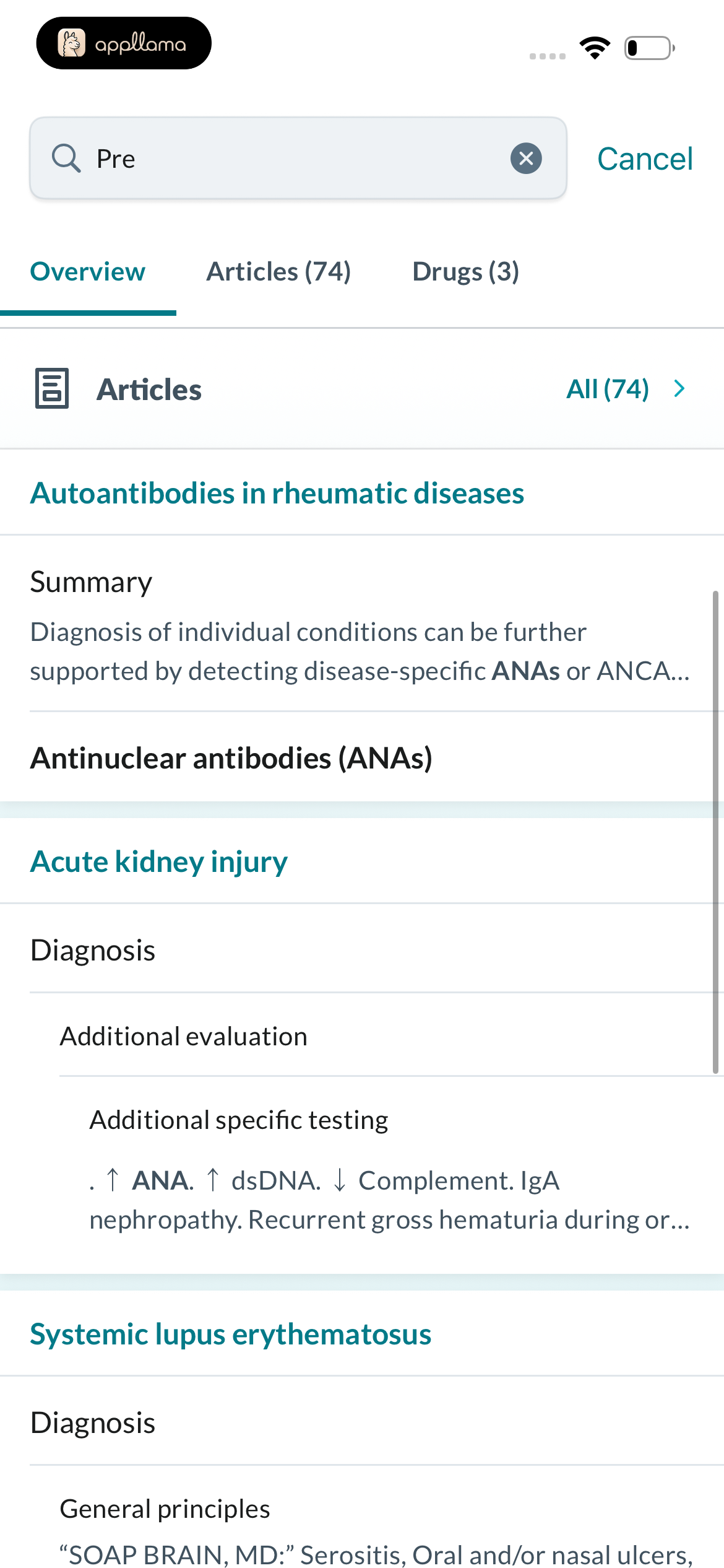 Medical Article Search Results
