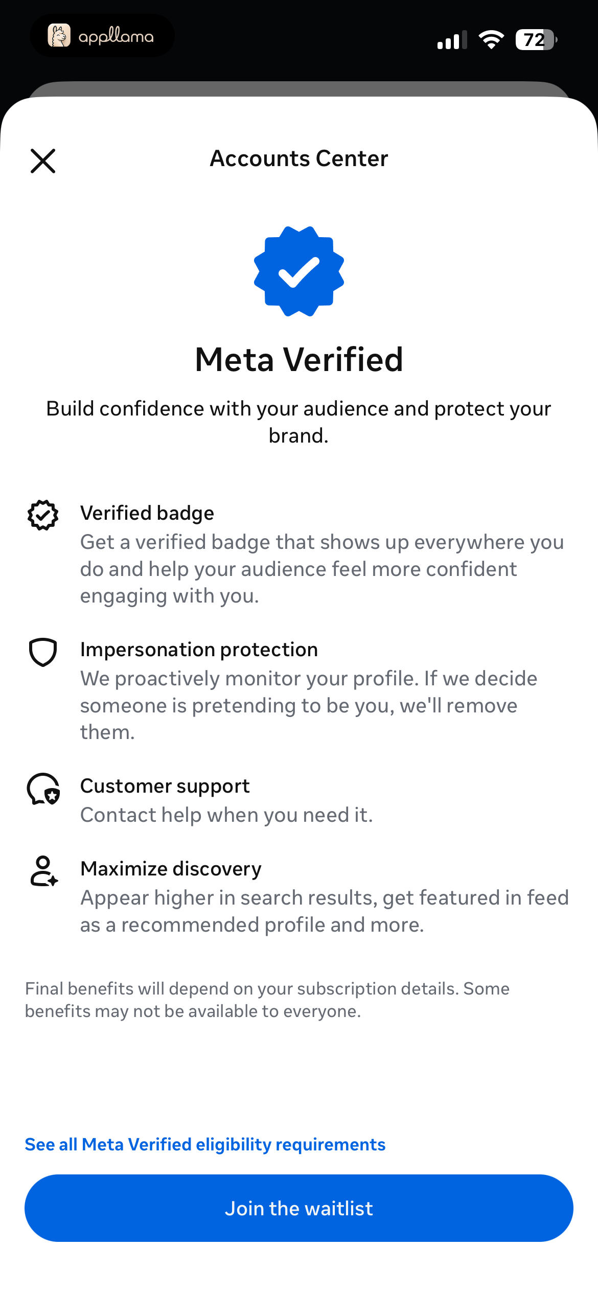 Meta Verified Offer