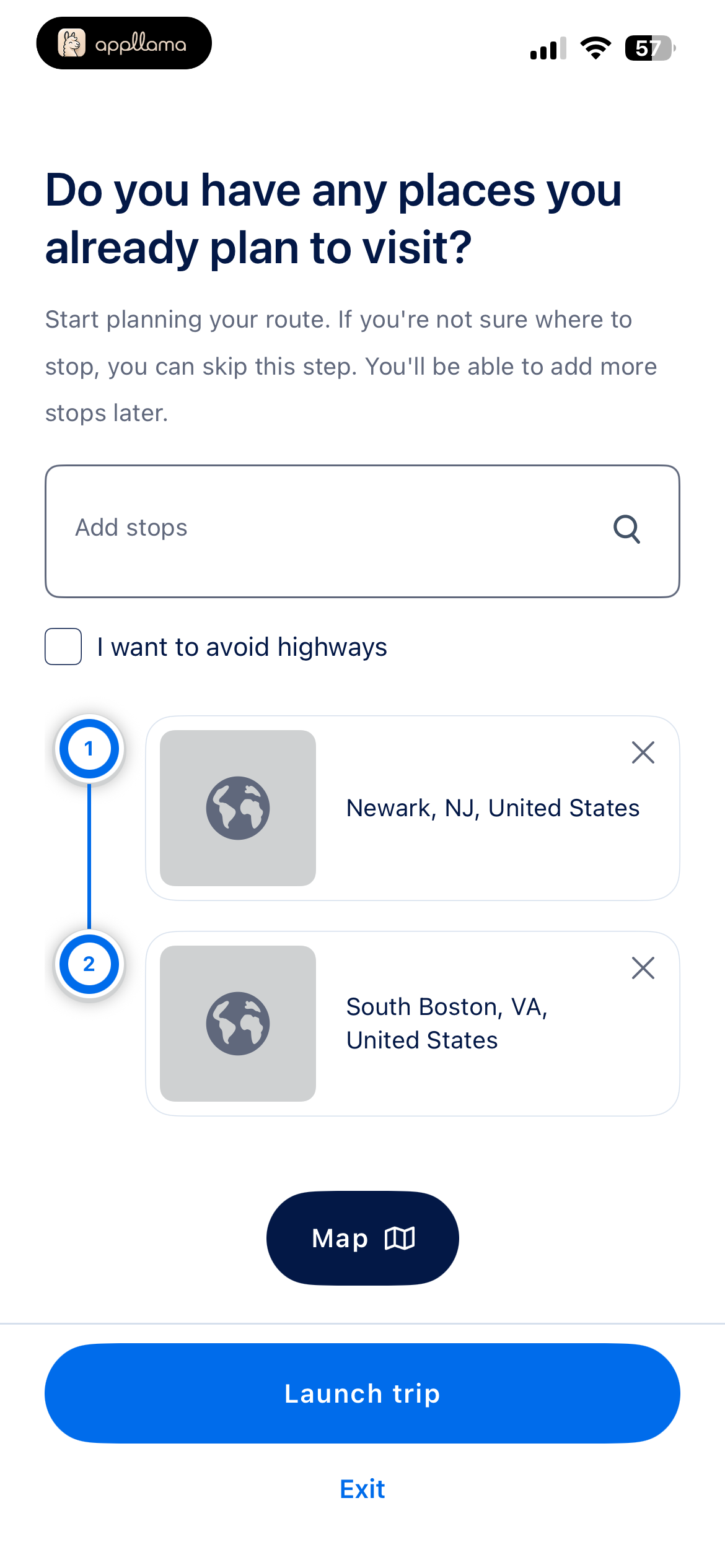 Add Planned Places