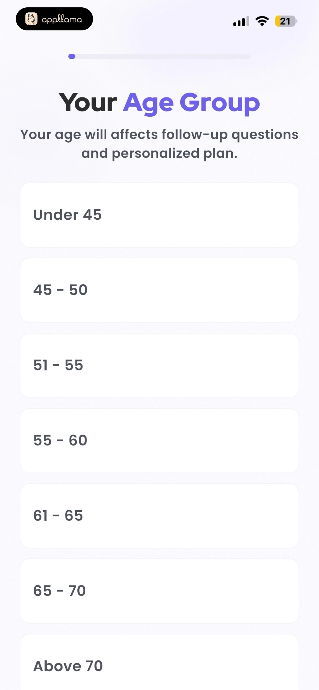 Age Group Selection