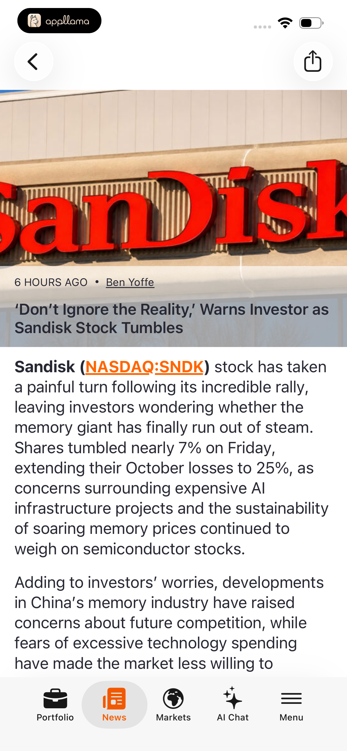 Stock News Article