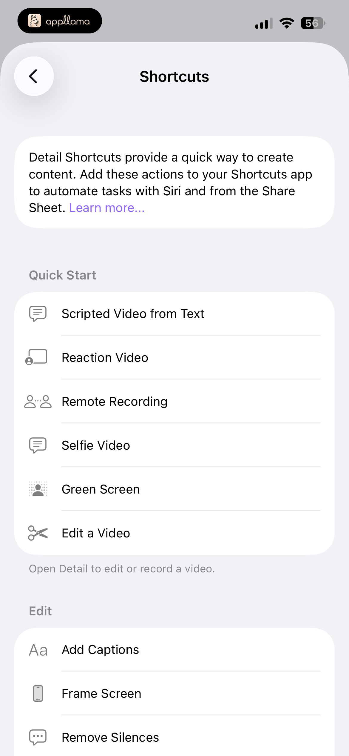 Shortcuts Settings