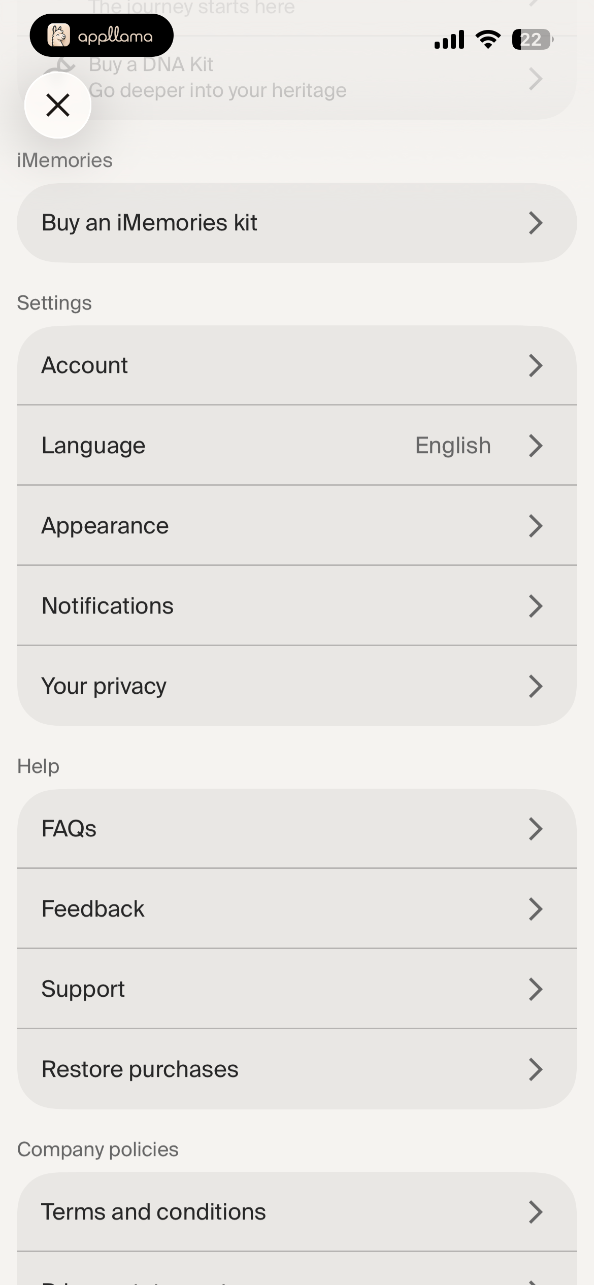 Settings