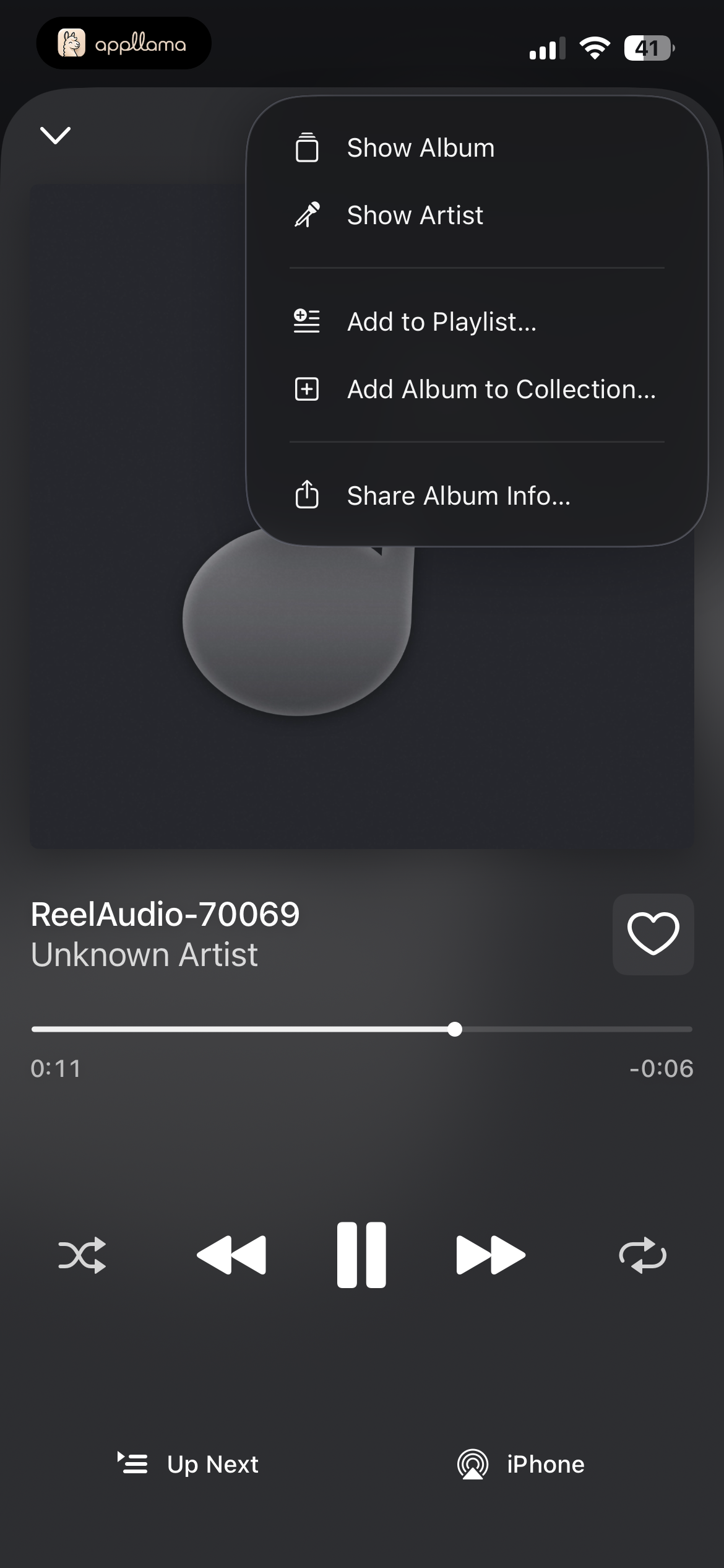 Now Playing Options