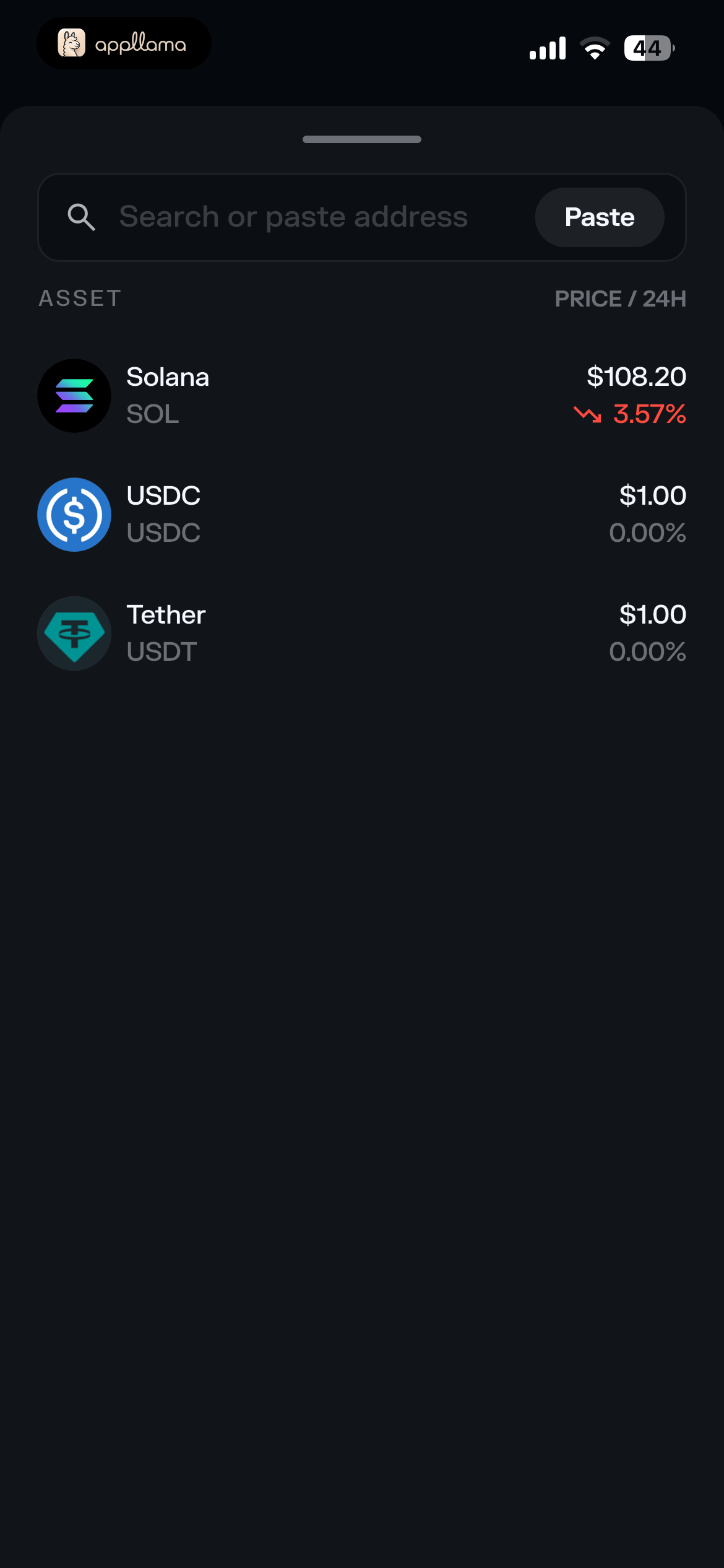 Asset Search List