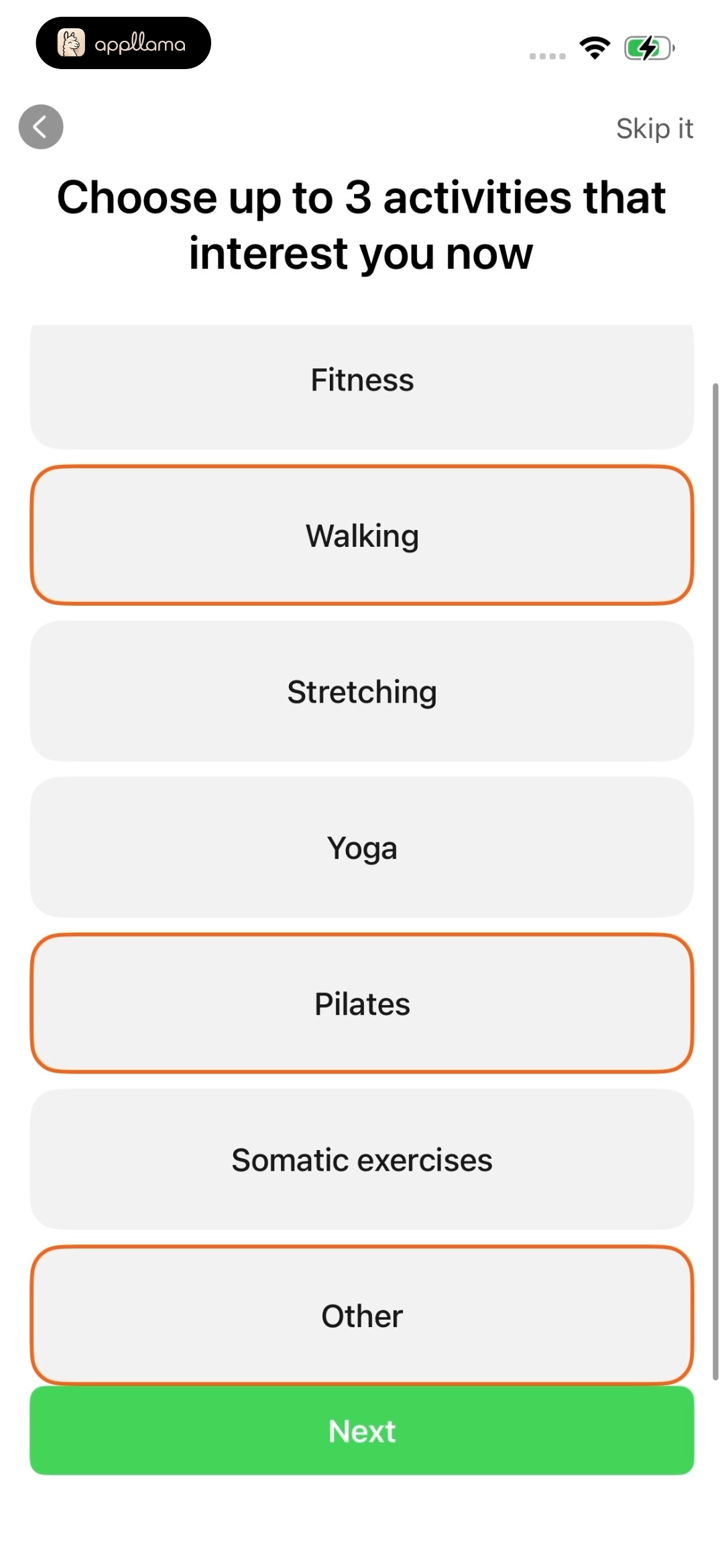 Activity Interests