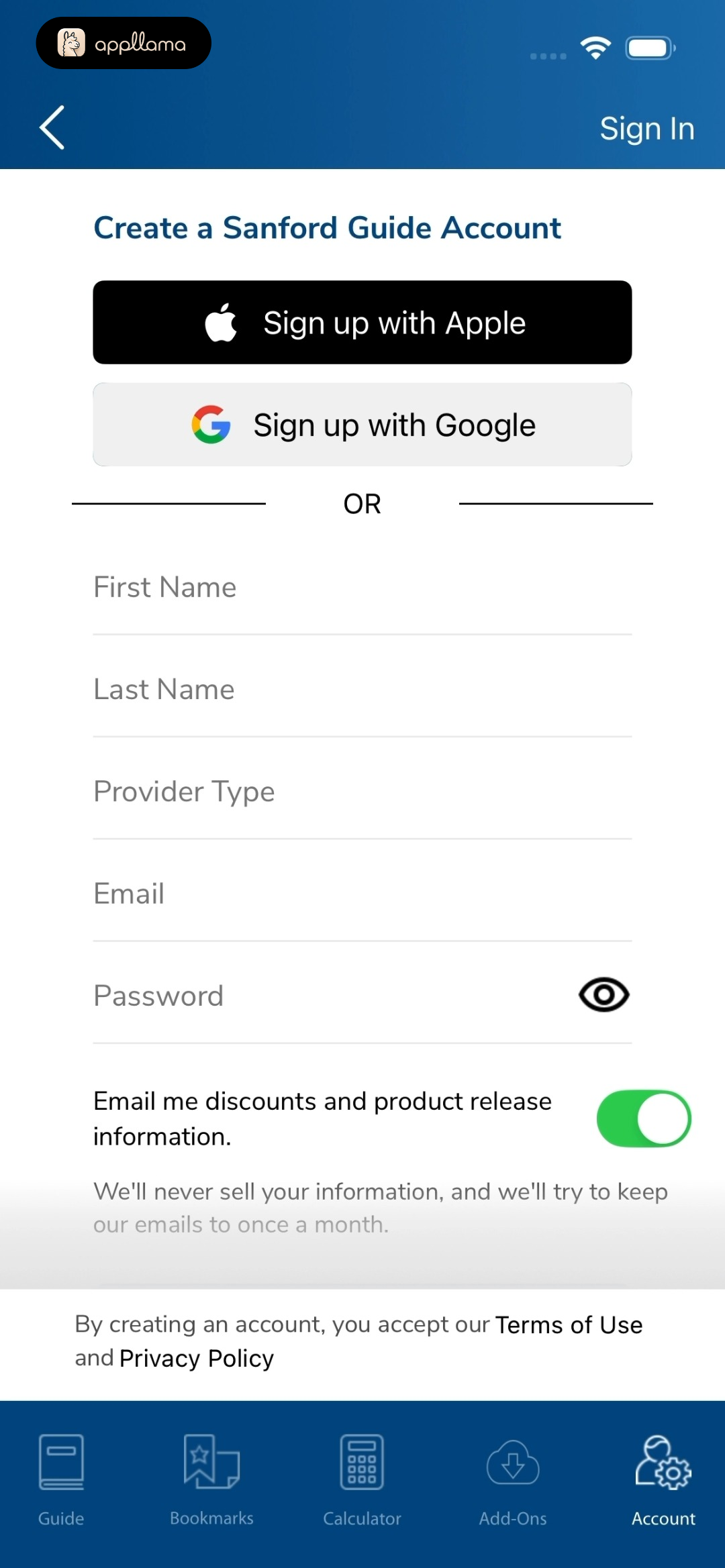 Create Account