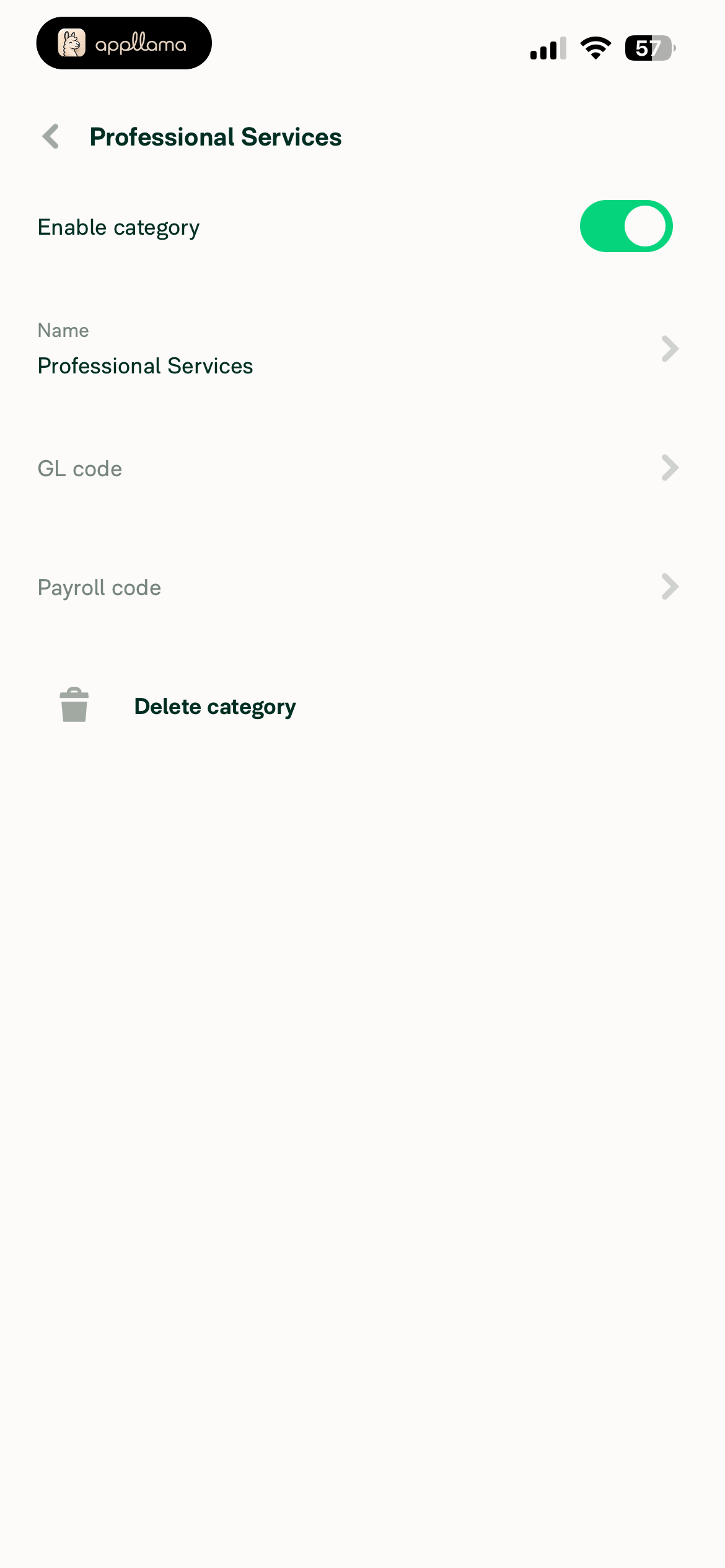Category Settings
