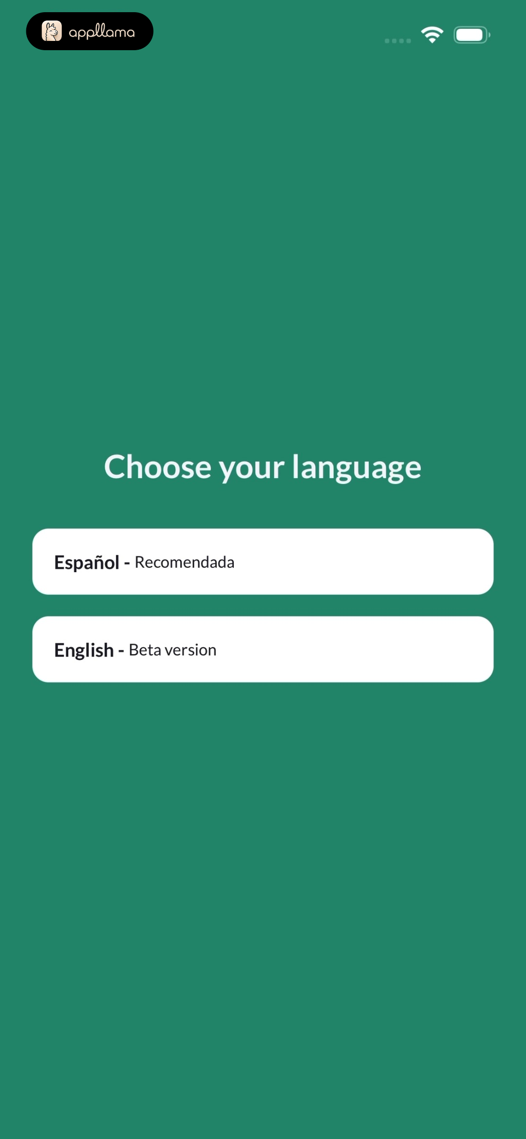 Language Selection