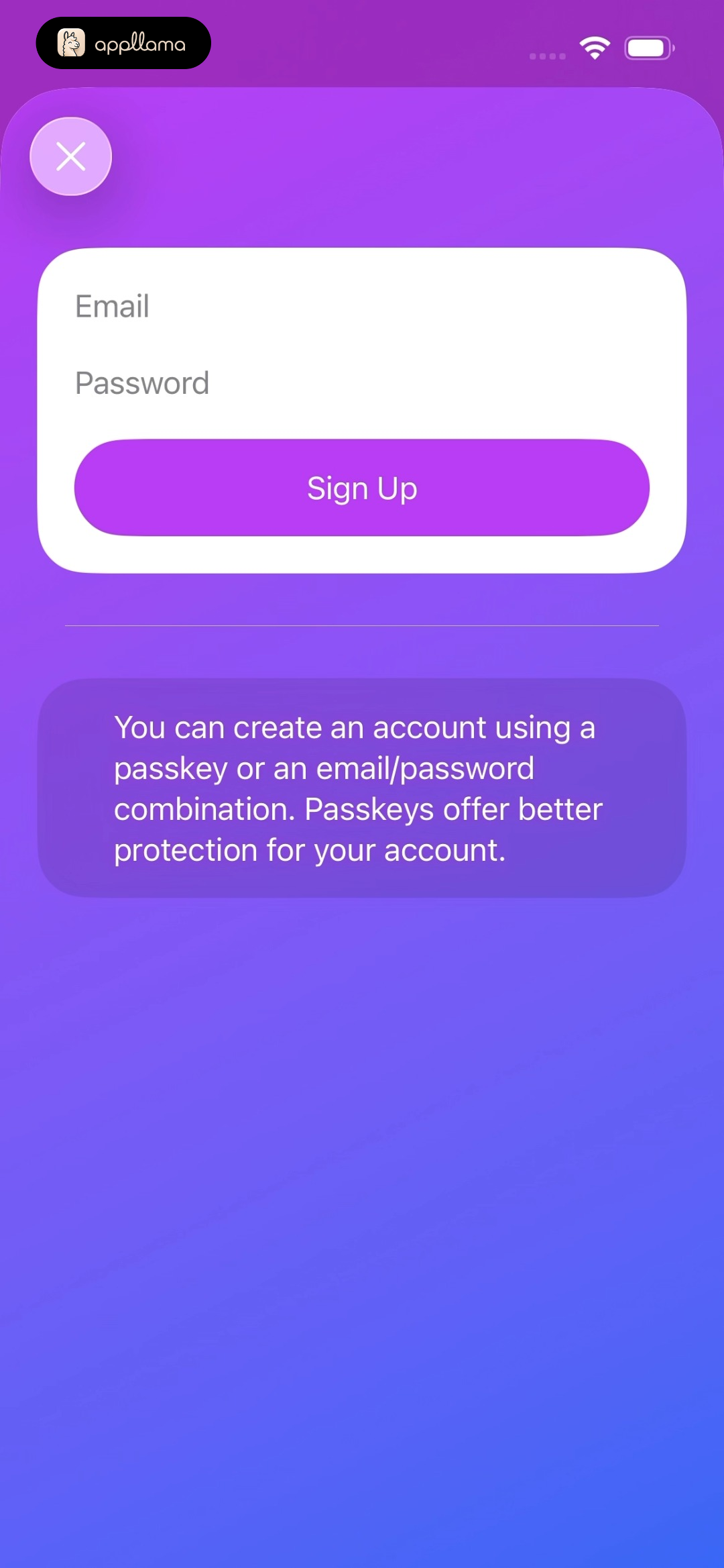 Email Sign Up