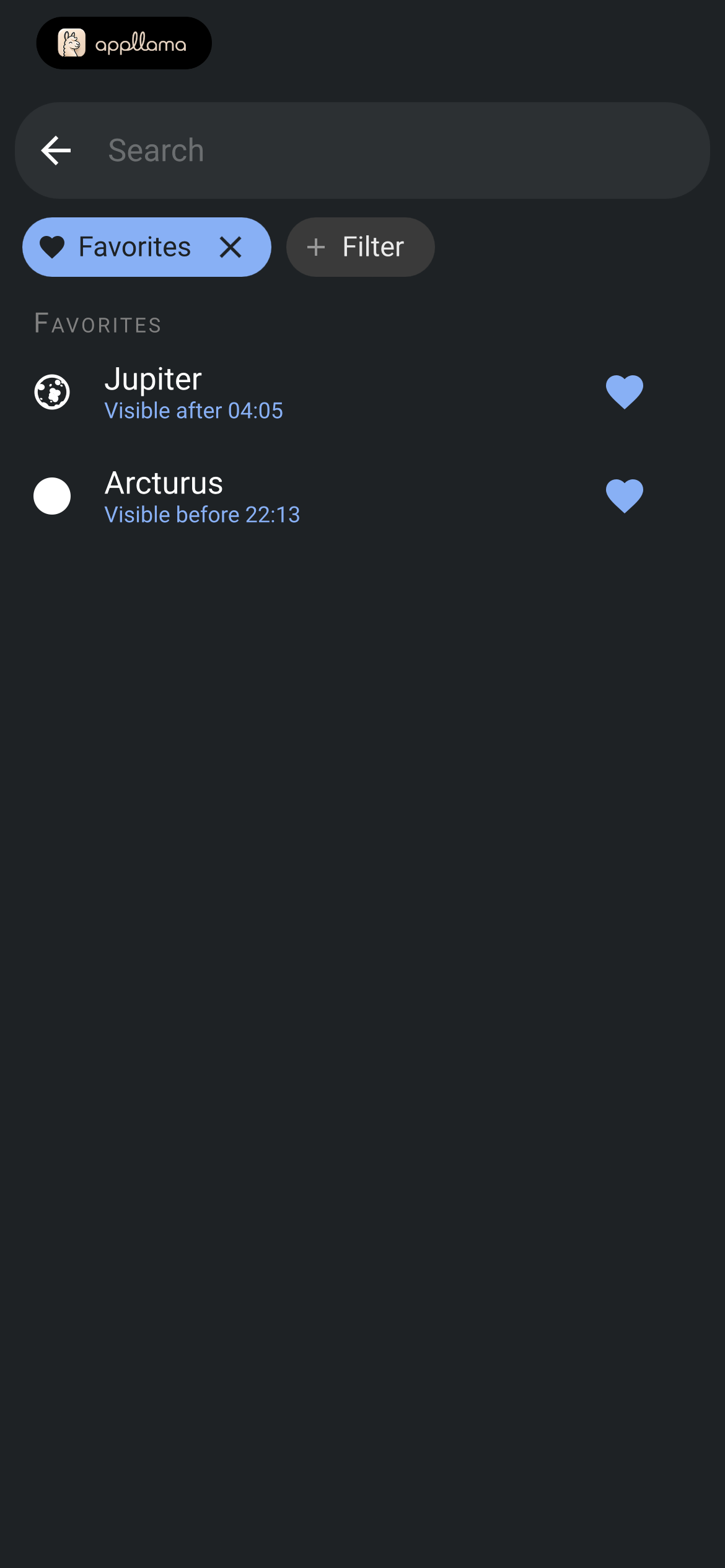 Favorites Search
