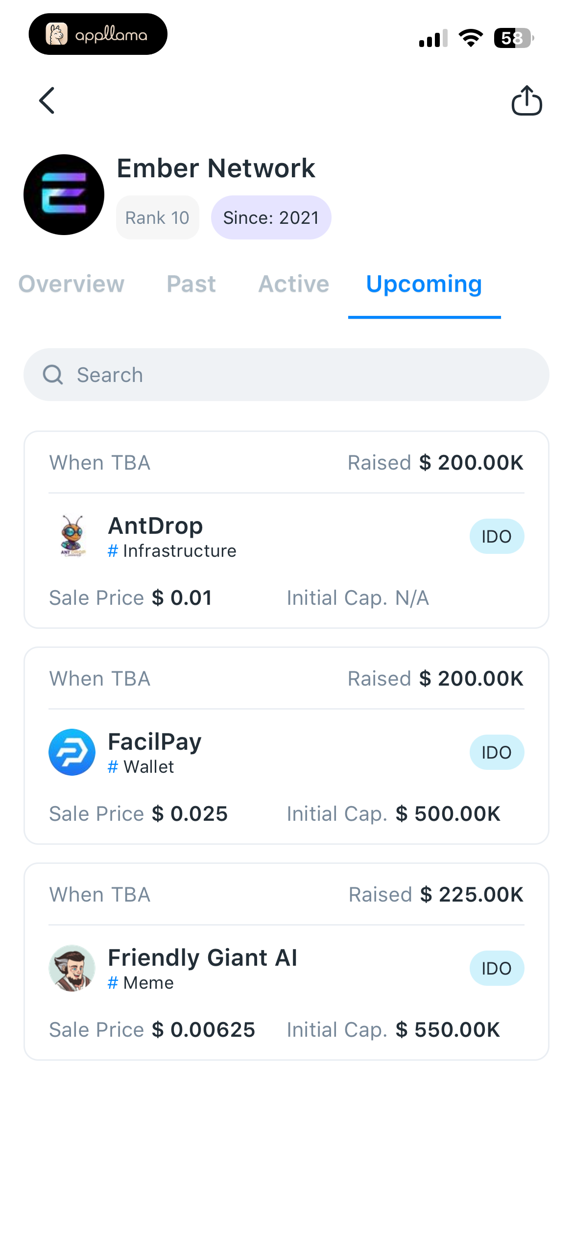 Launchpad Upcoming Sales