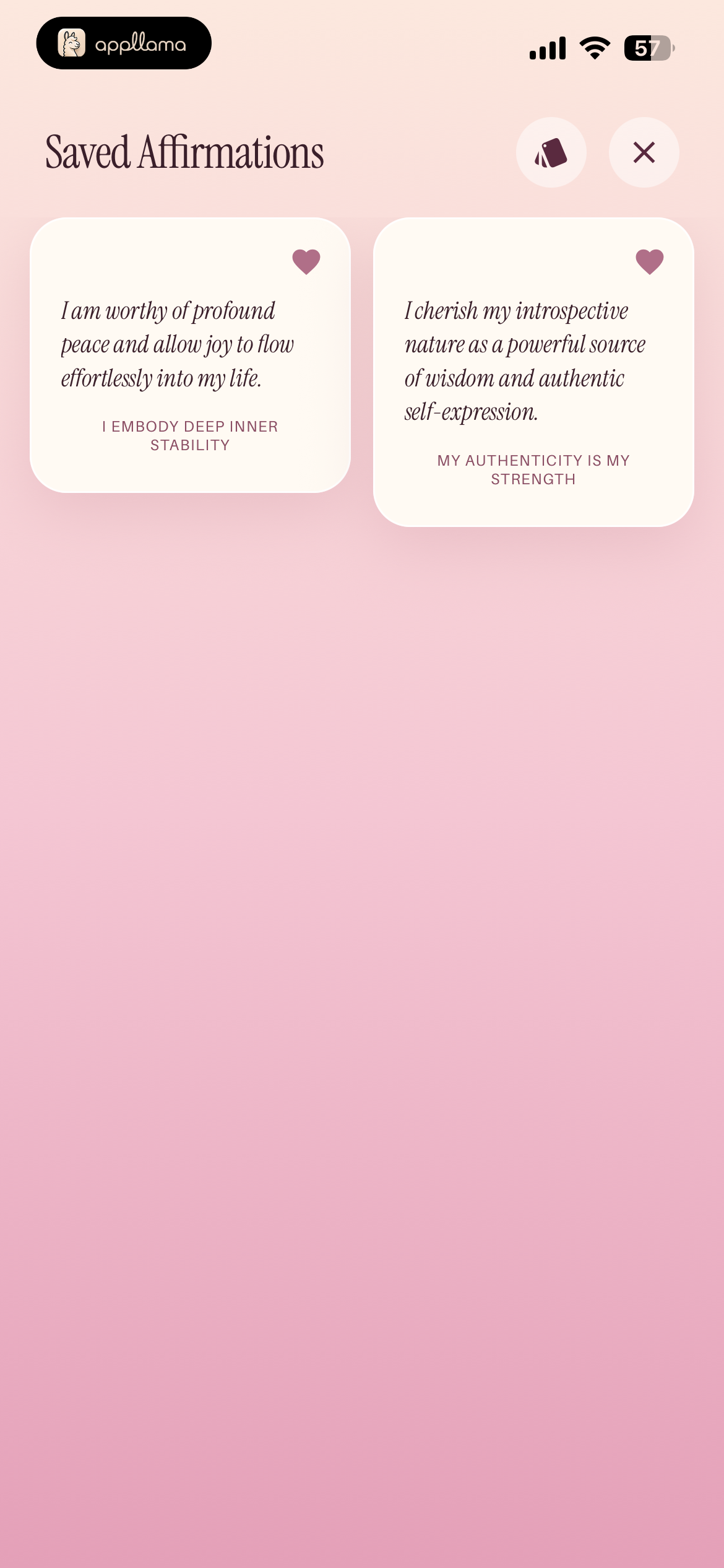 Saved Affirmations