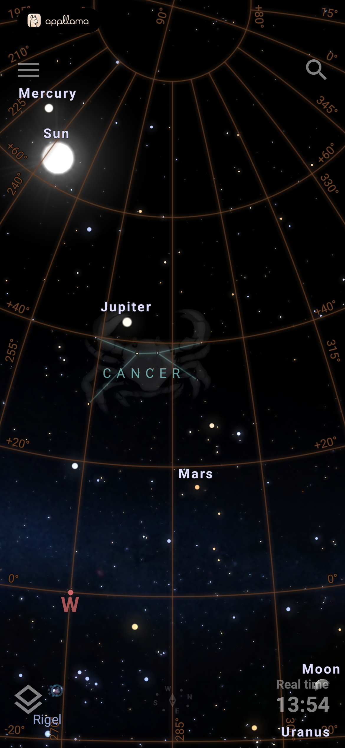 Jupiter Sky Map