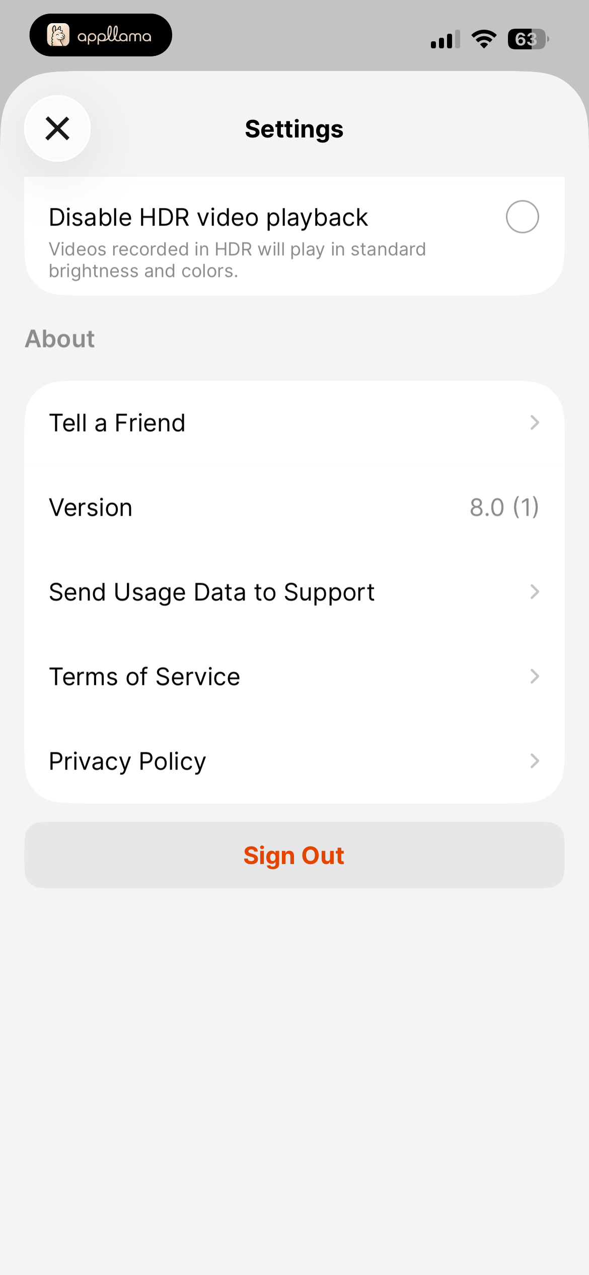 About Settings
