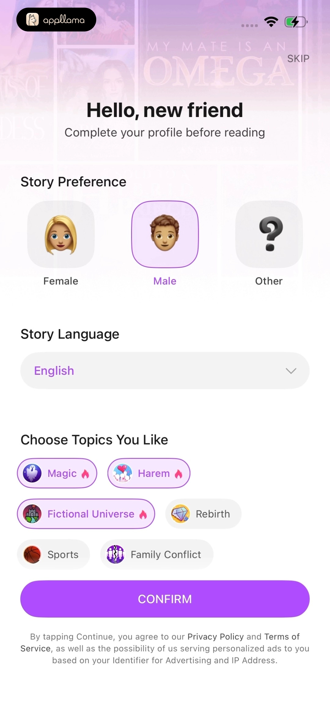Profile Preferences Setup