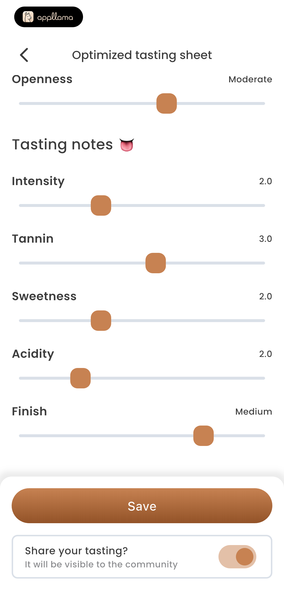 Tasting Notes Editor