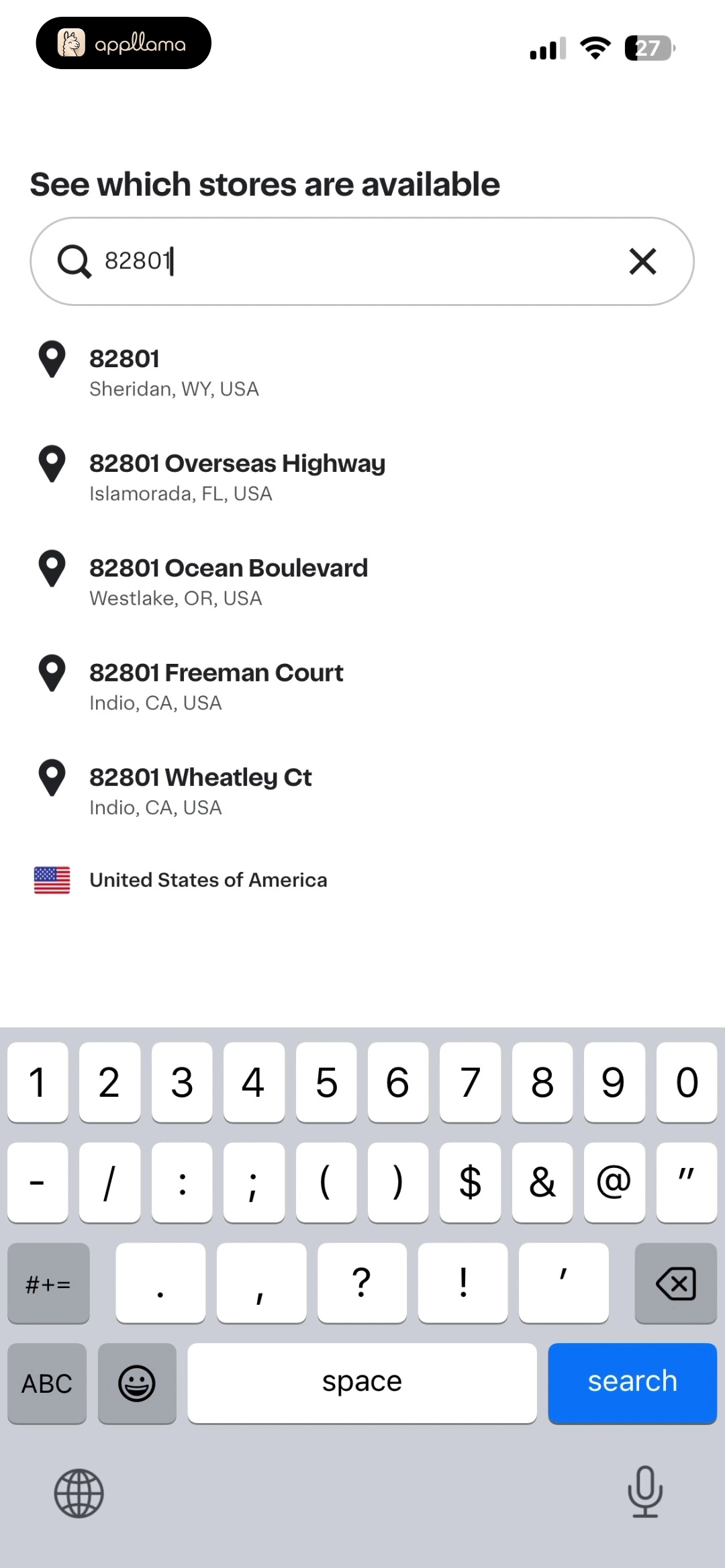 Store Location Results