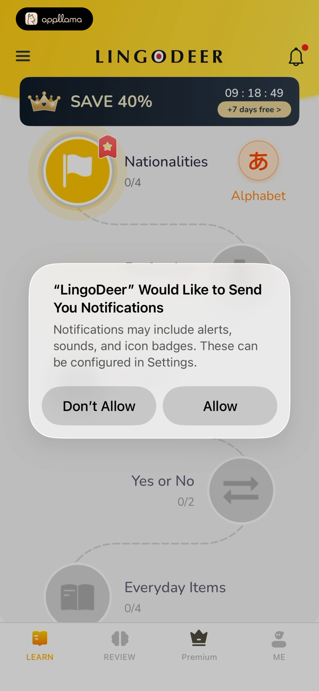 System Notification Prompt