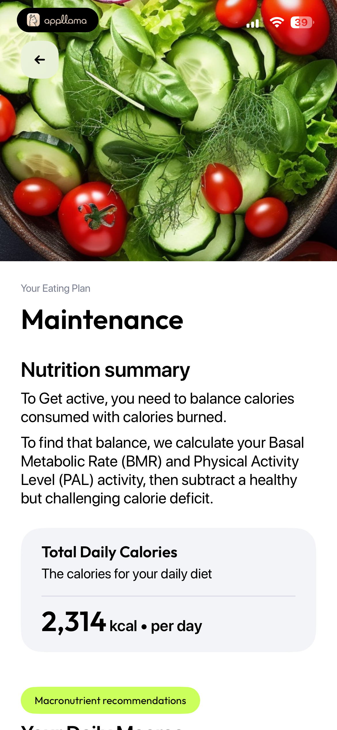 Maintenance Nutrition