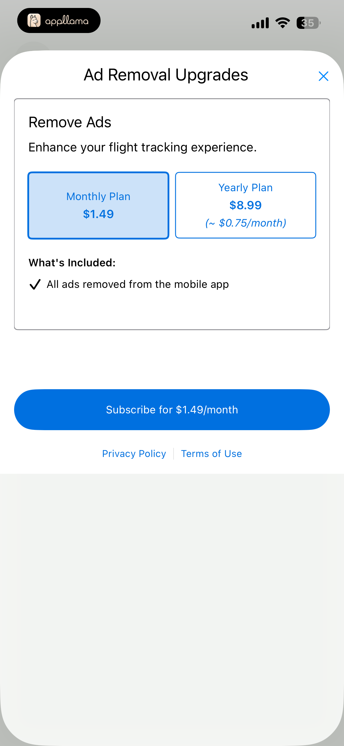 Ad Removal Upgrade