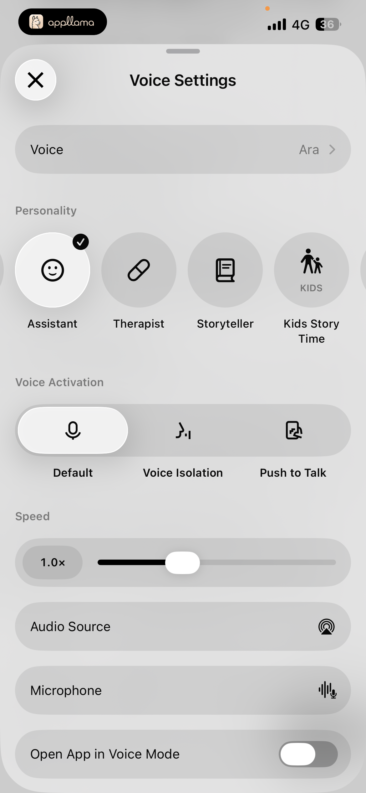 Voice Settings