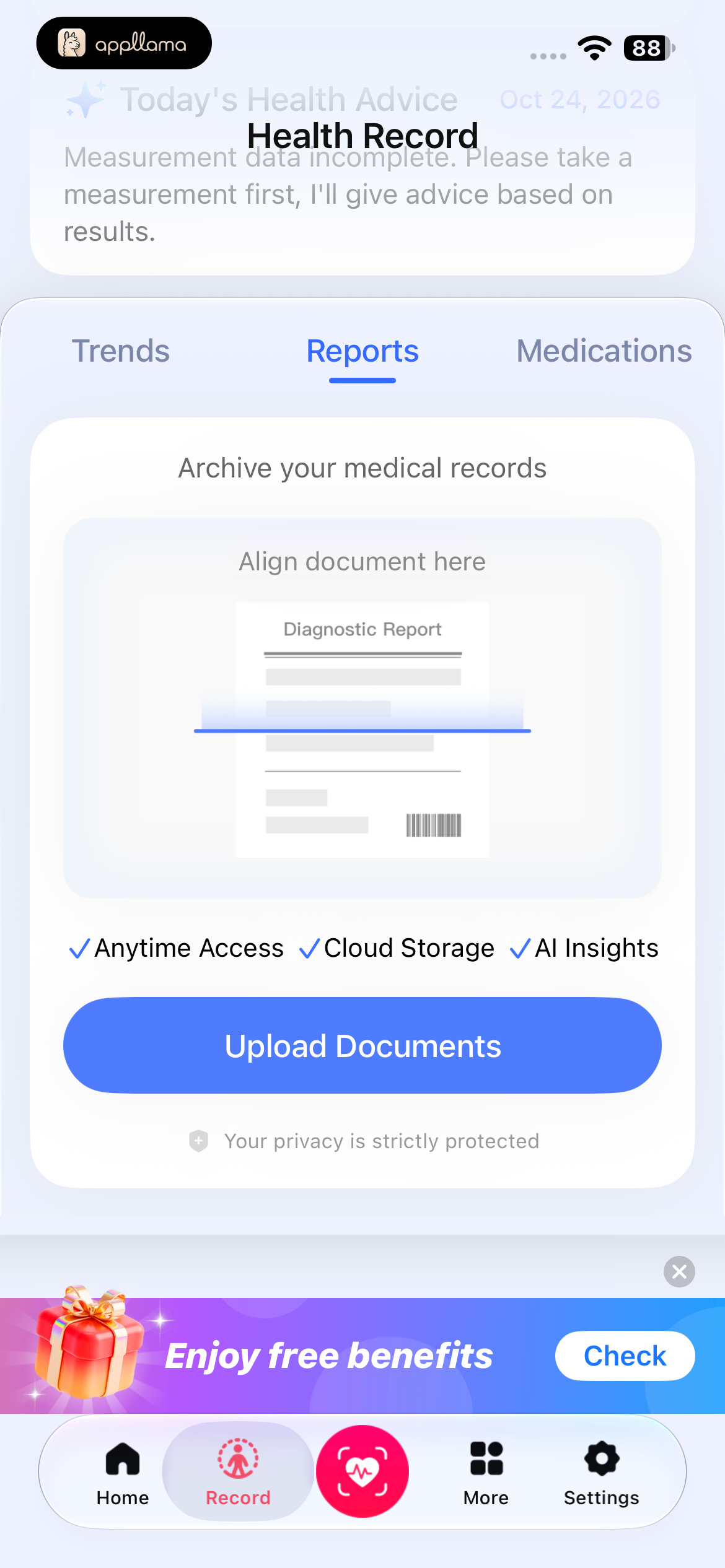 Health Record Upload