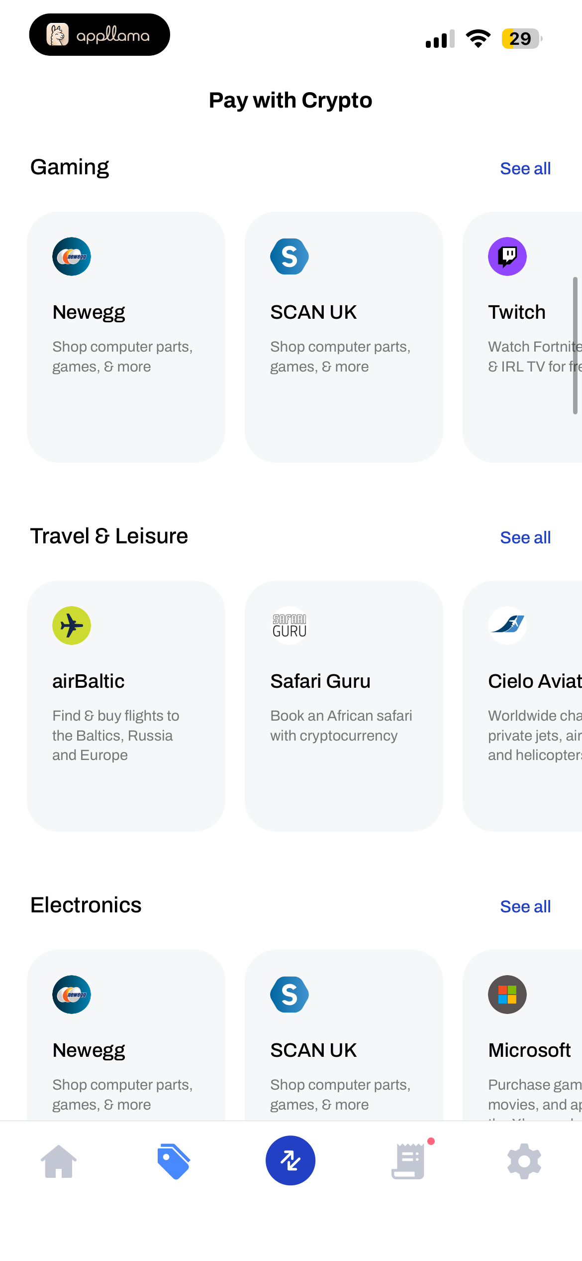 Crypto Shopping Home