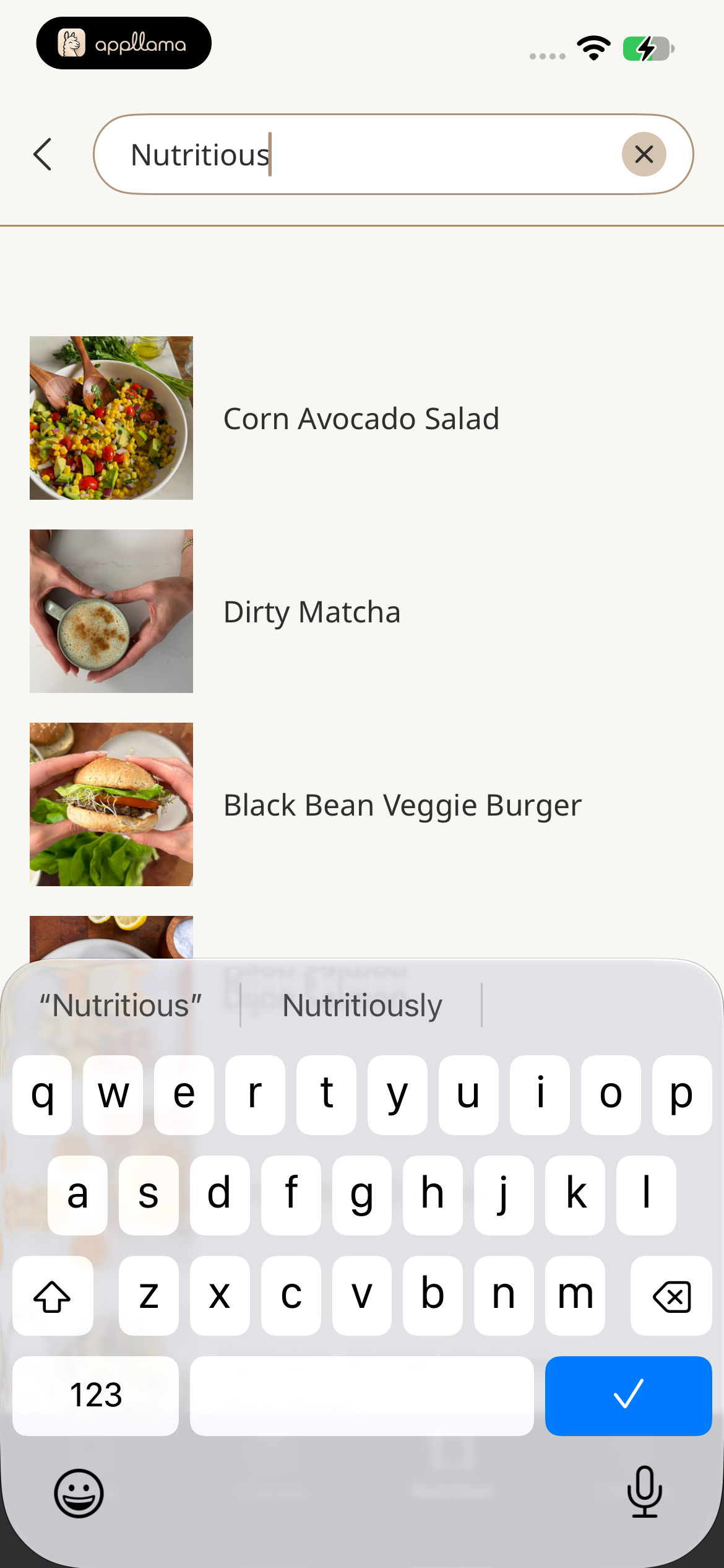 Nutrition Search Results