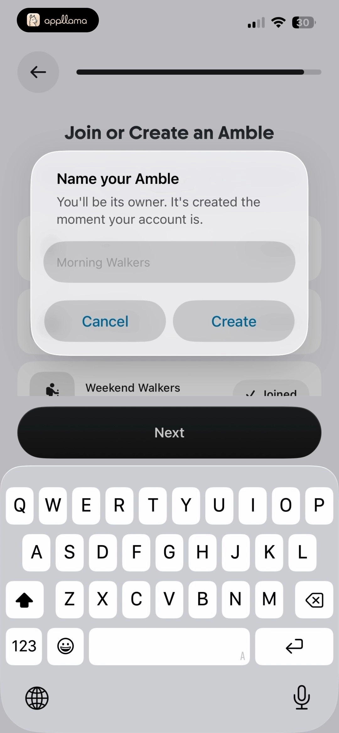 Create Community Dialog