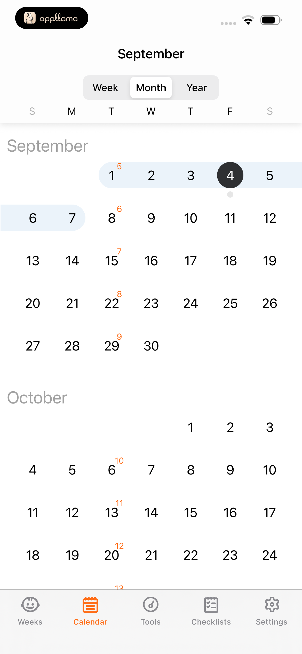 Calendar Month View