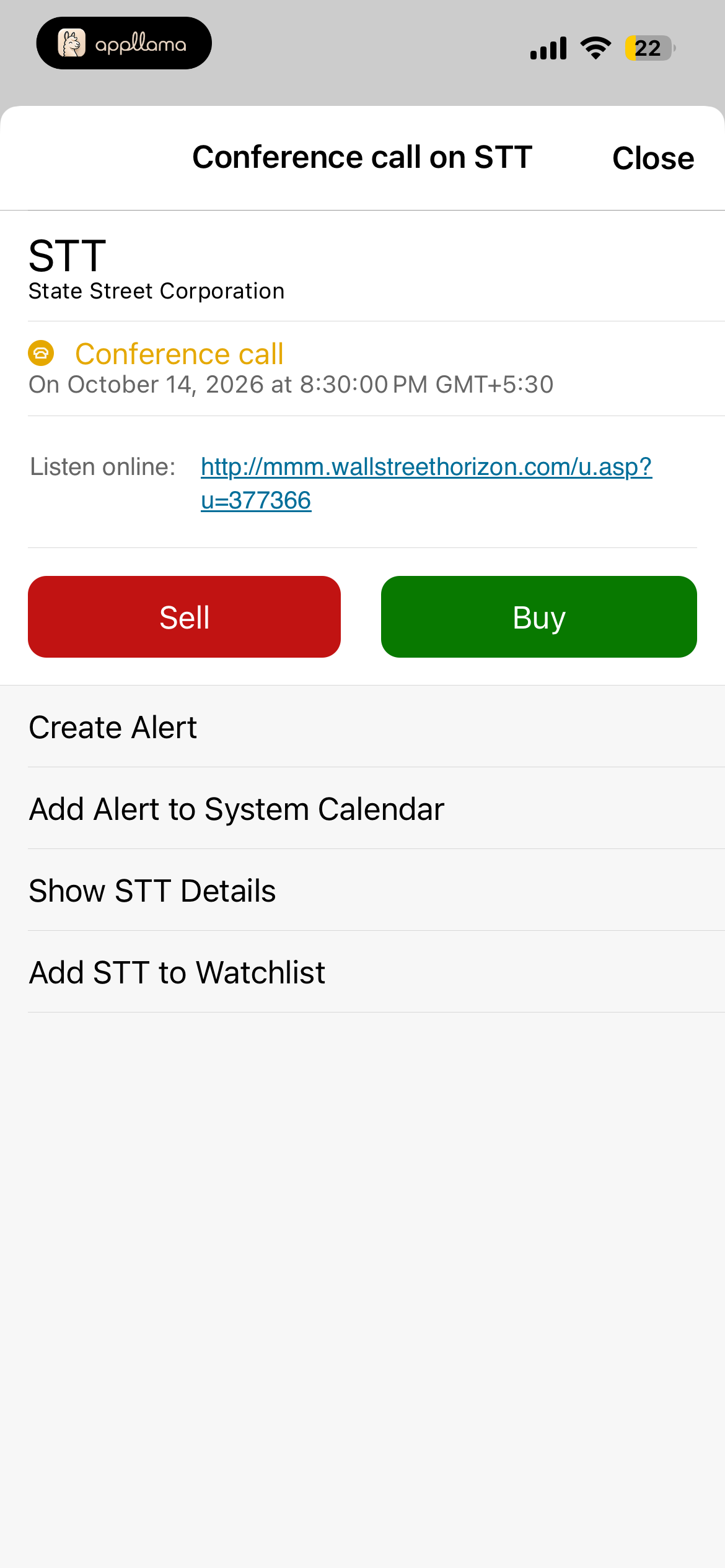 STT Instrument Action Sheet