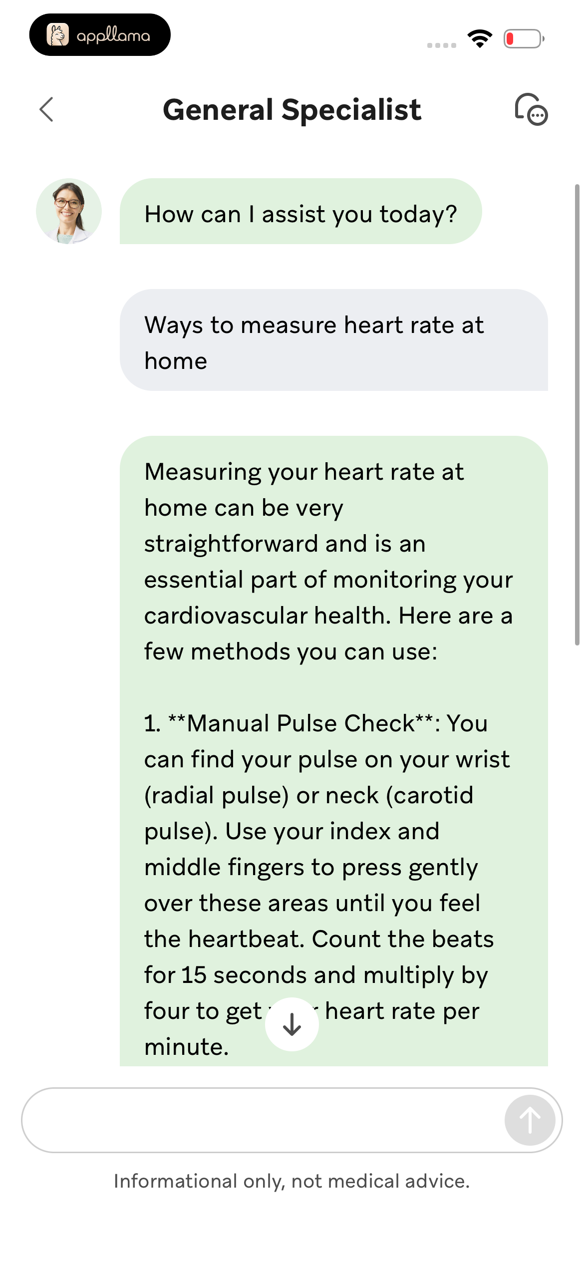 Specialist Chat Reply