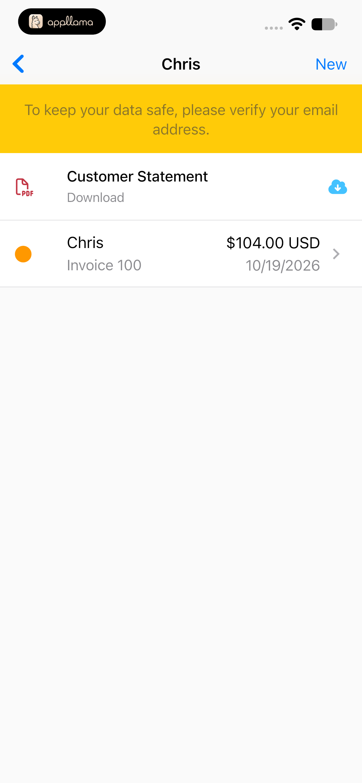 Customer Invoice List
