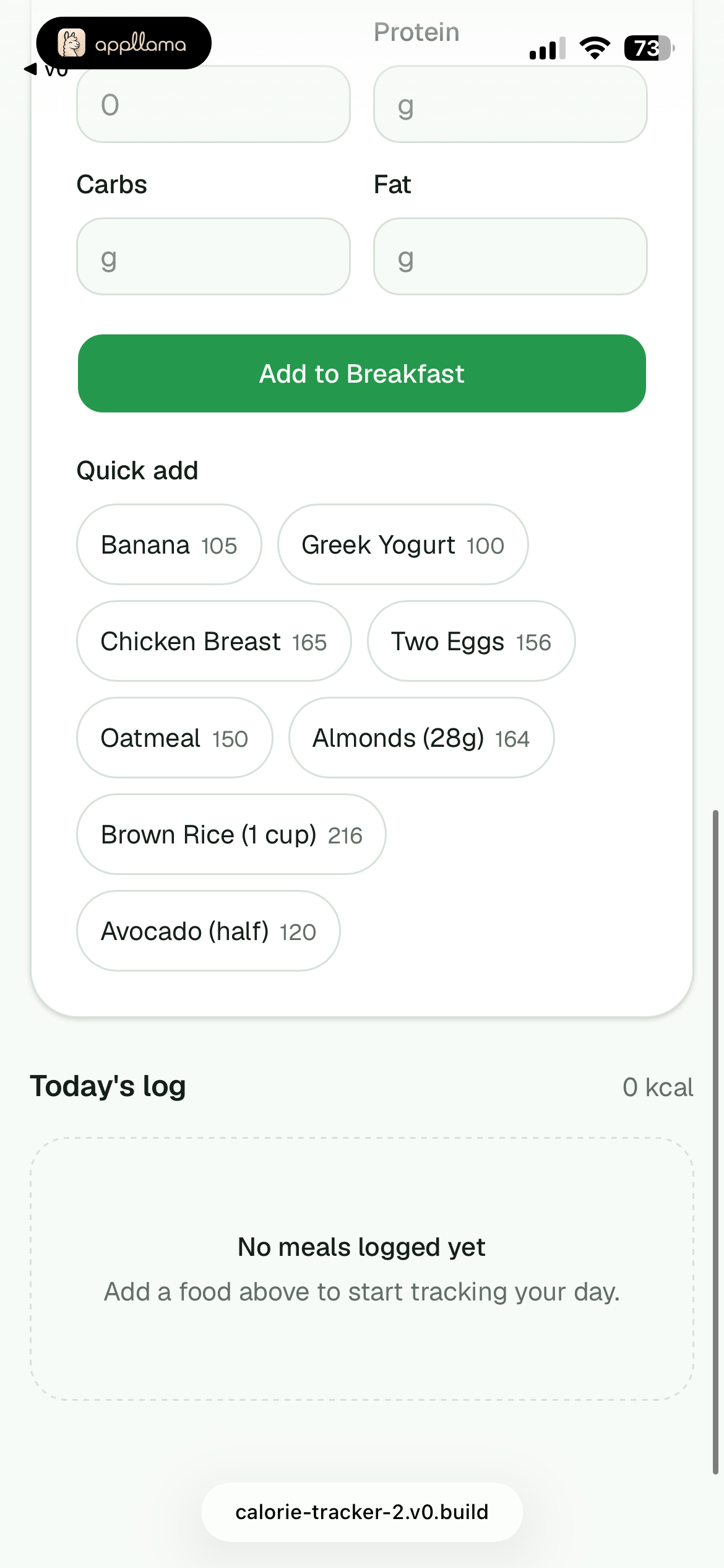 Food Form And Log