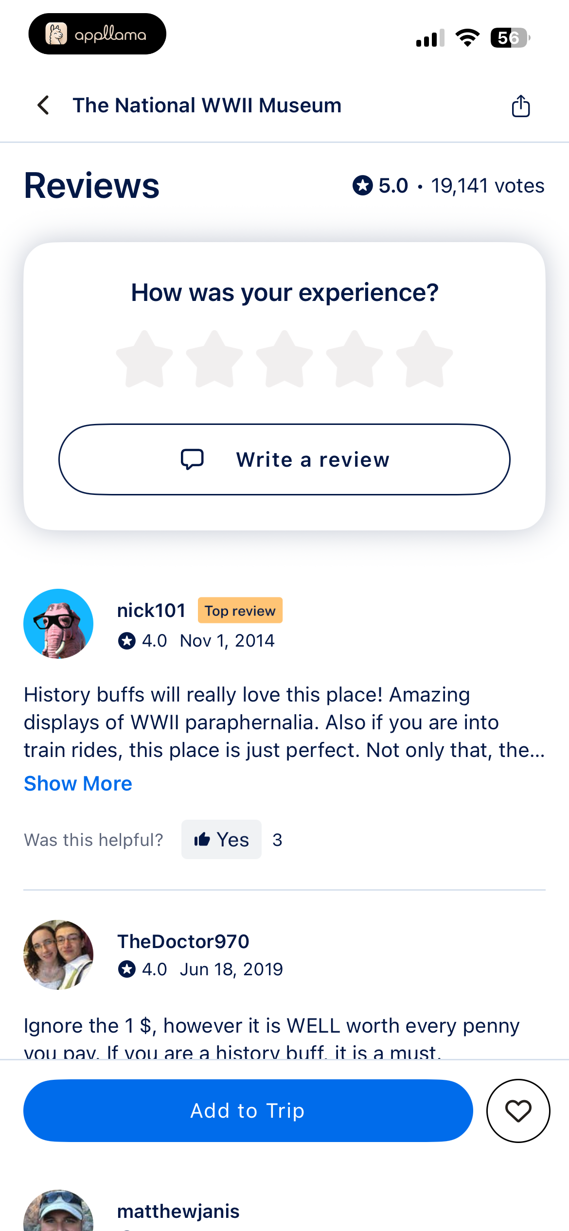 Place Reviews